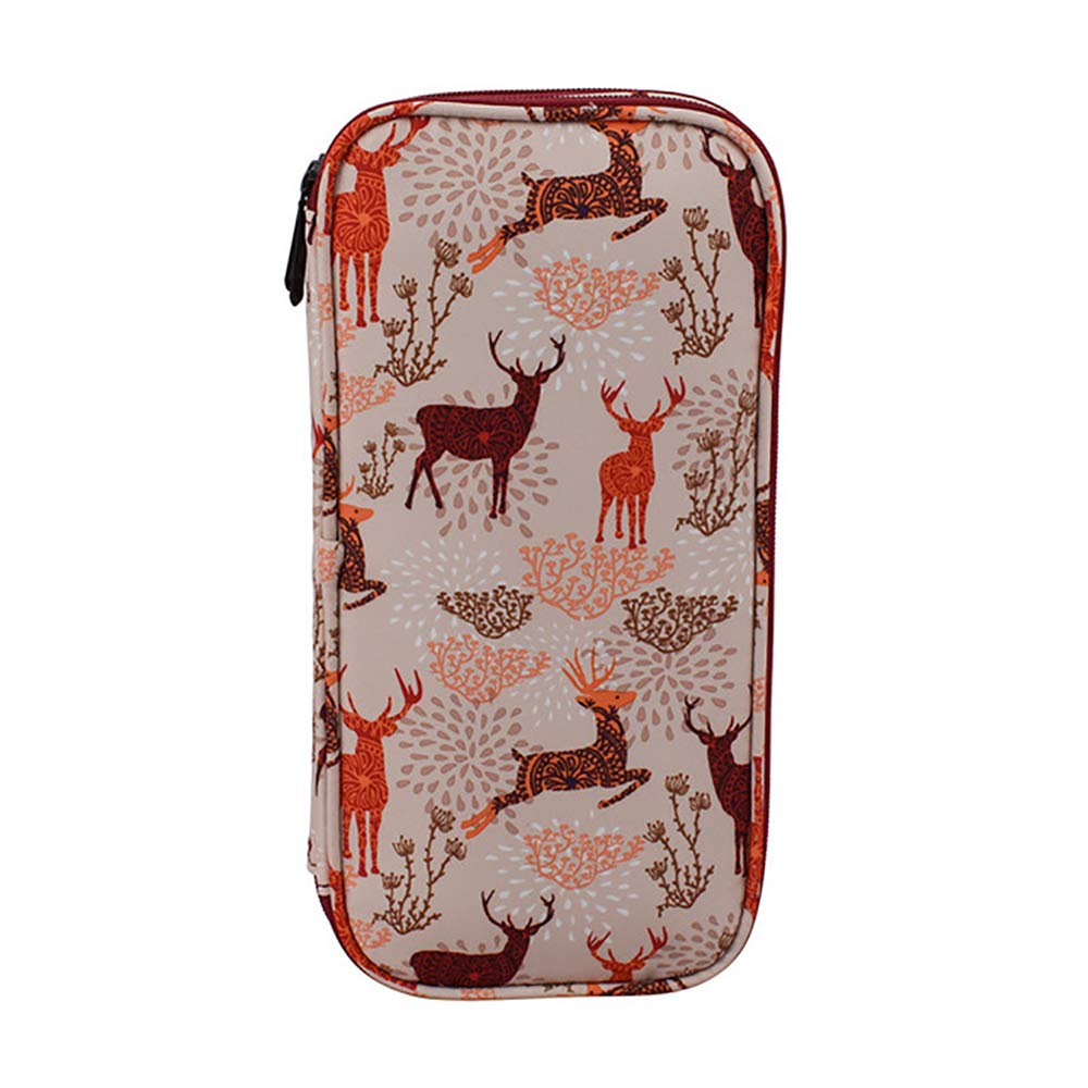 Elk Pattern Knitting Bag - Portable Yarn Tote Storage Organizer for Crochet Hooks & Knitting Needles - DIY Wool Yarn Ball Case Handbag - Perfect for Knitting Projects, Travel & Home Sewing Supplies