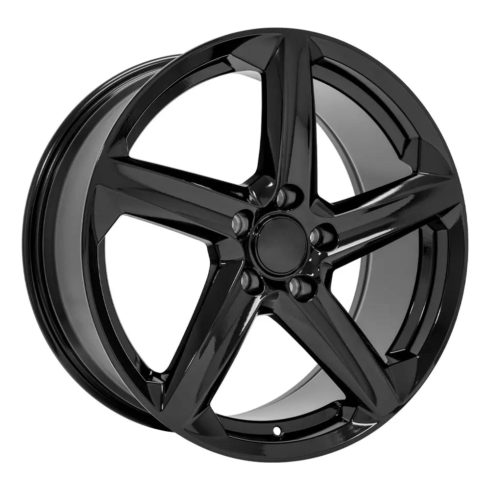 19 Inch Black FRONT Replacement Wheels for Chevy Corvette CV02D Replica Rim 19x8.5 - Perfect for Performance Upgrades & Custom Car Styling