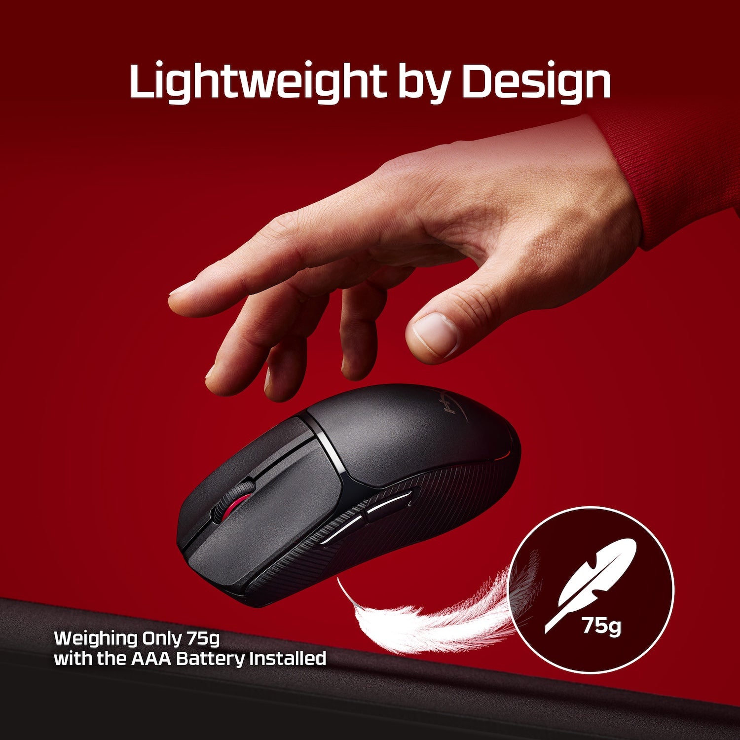 HyperX Pulsefire Fuse Wireless Gaming Mouse - 16000 DPI, RGB Lighting, Ergonomic Design for PC & Mac - Perfect for FPS, MOBA & Esports Gaming