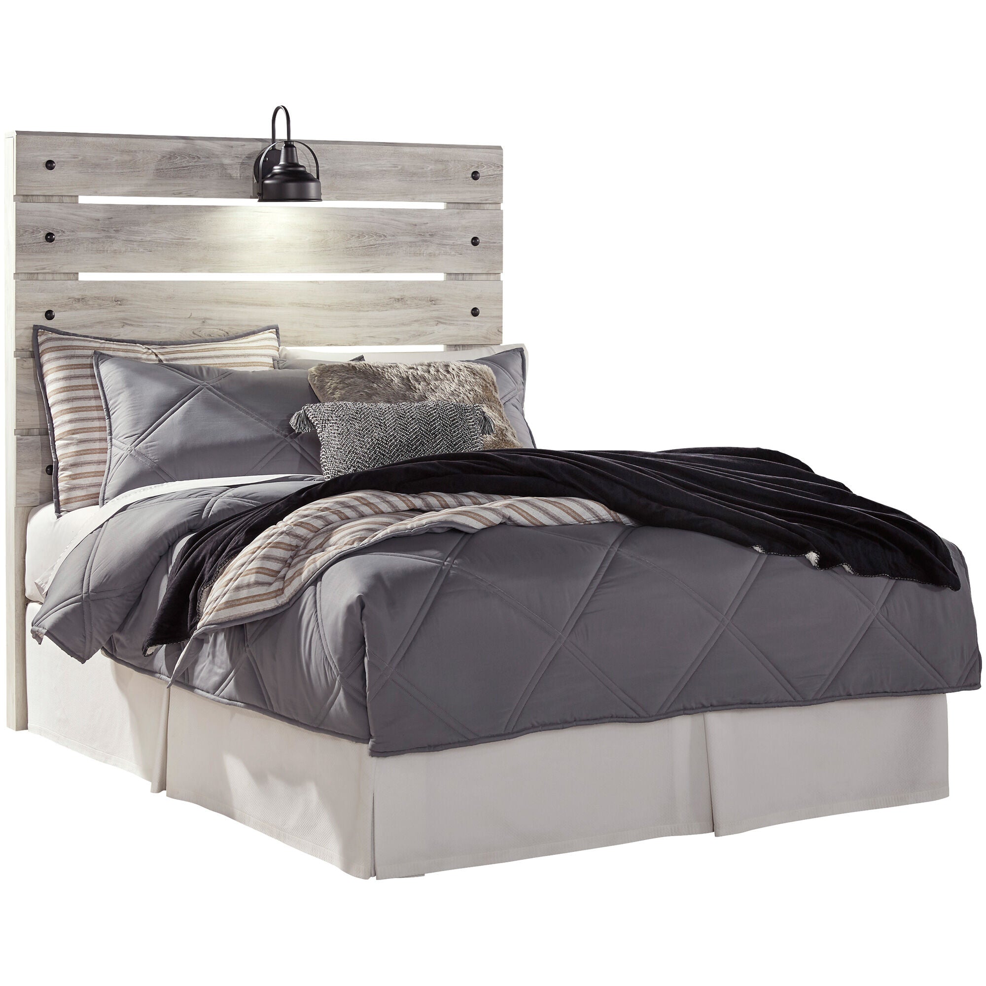 Cambeck Upholstered Panel Headboard - Queen Size Bed Frame Headboard with Nailhead Trim - Perfect for Modern and Traditional Bedroom Decor