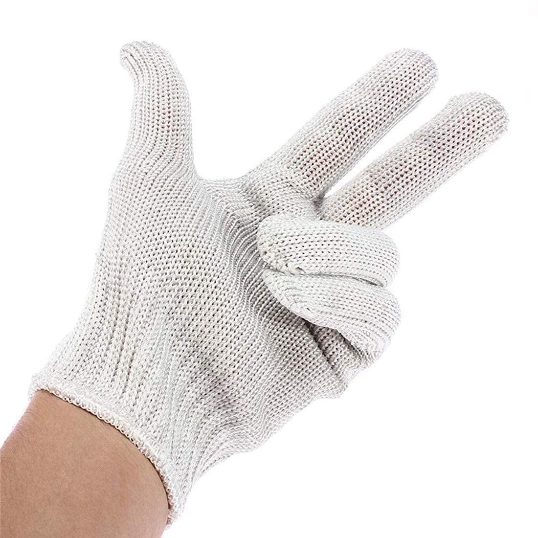 White Cotton Polyester Work Gloves - Reusable & Washable Knit Gloves for Gardening, Cleaning & DIY Projects | Natural Color Comfort Gloves