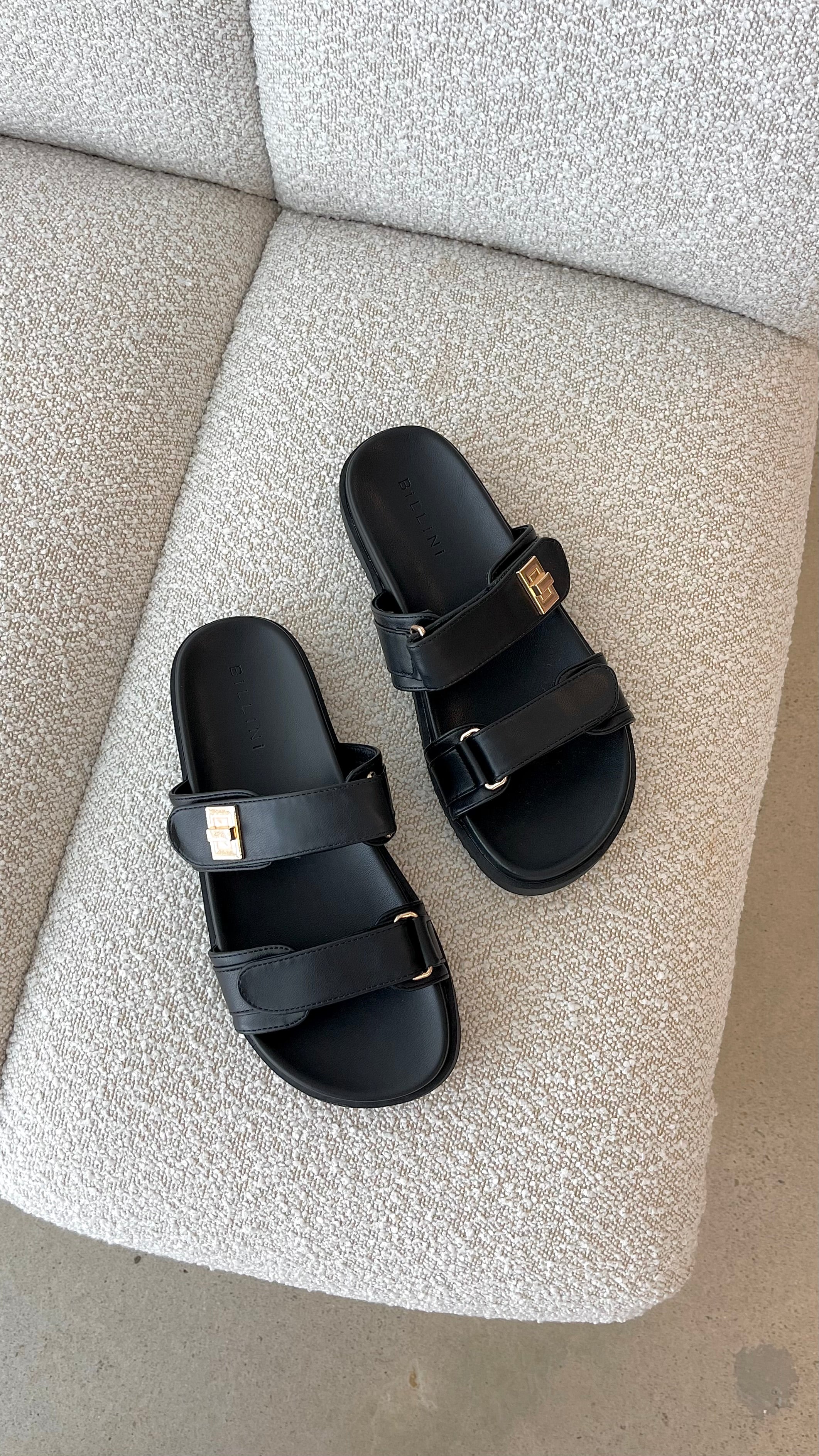 Amylee Women's Black Slide Sandals - Comfortable & Stylish for Beach, Pool, and Casual Wear