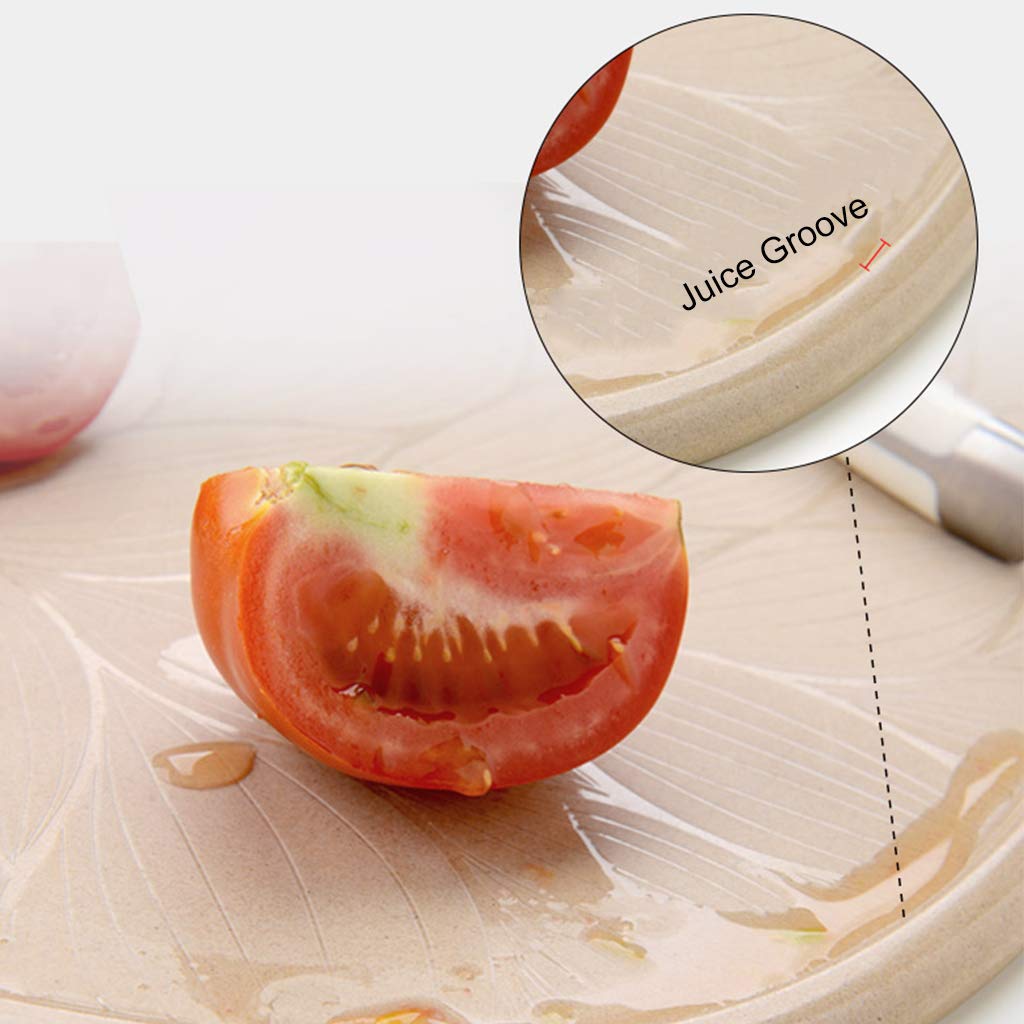Eco-Friendly Rice Husk Chopping Board with Juice Groove - Durable Kitchen Cutting Board for Baking, Spaghetti, Meat & Vegetables | Non-Slip, Easy to Clean | Perfect for Home Cooking & Meal Prep