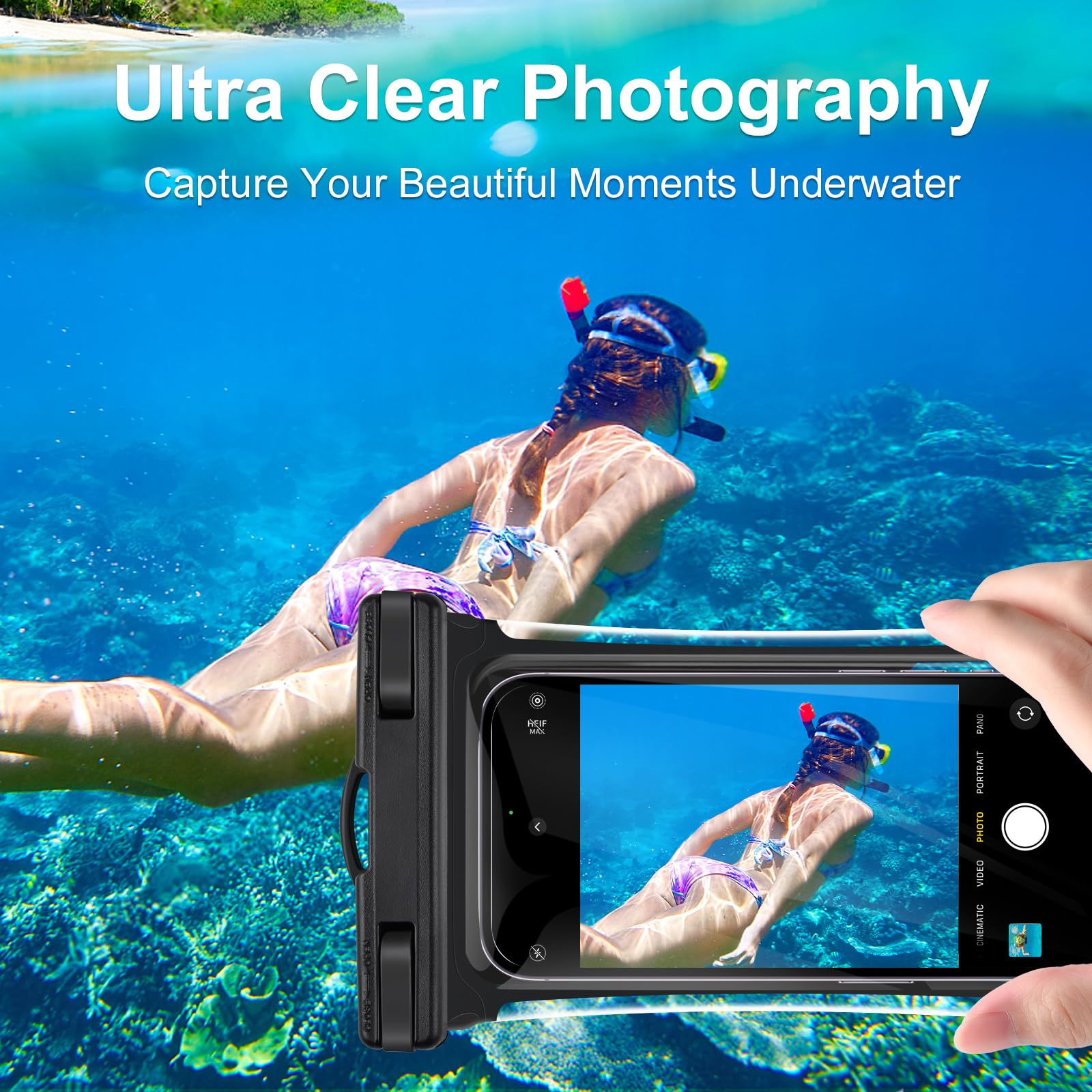 Waterproof Phone Pouch [2-Pack] IPX8 Certified - Universal Waterproof Dry Bag Case for iPhone 15/14/13/12/11 Pro/XS Max & Samsung S23/S22 (Fits up to 7.1