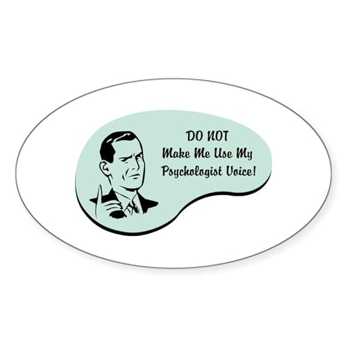 White - Psychologist Voice Oval Sticker