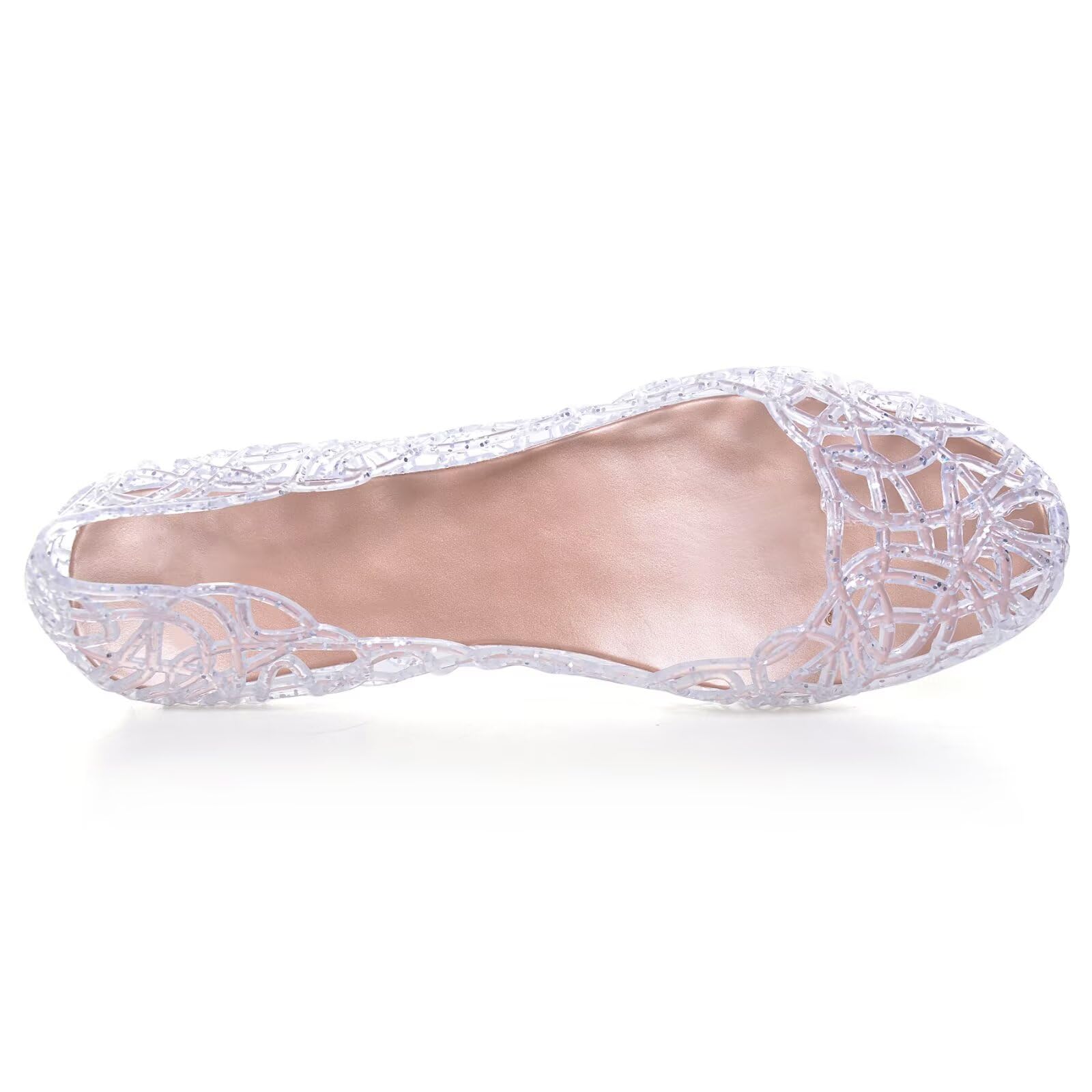 Stunning Women's Jelly Sandals - Slip On Crystal Clear Beach Shoes, Soft Hollow Ballet Flats for Summer | Perfect for Poolside, Beach Vacations & Casual Outings