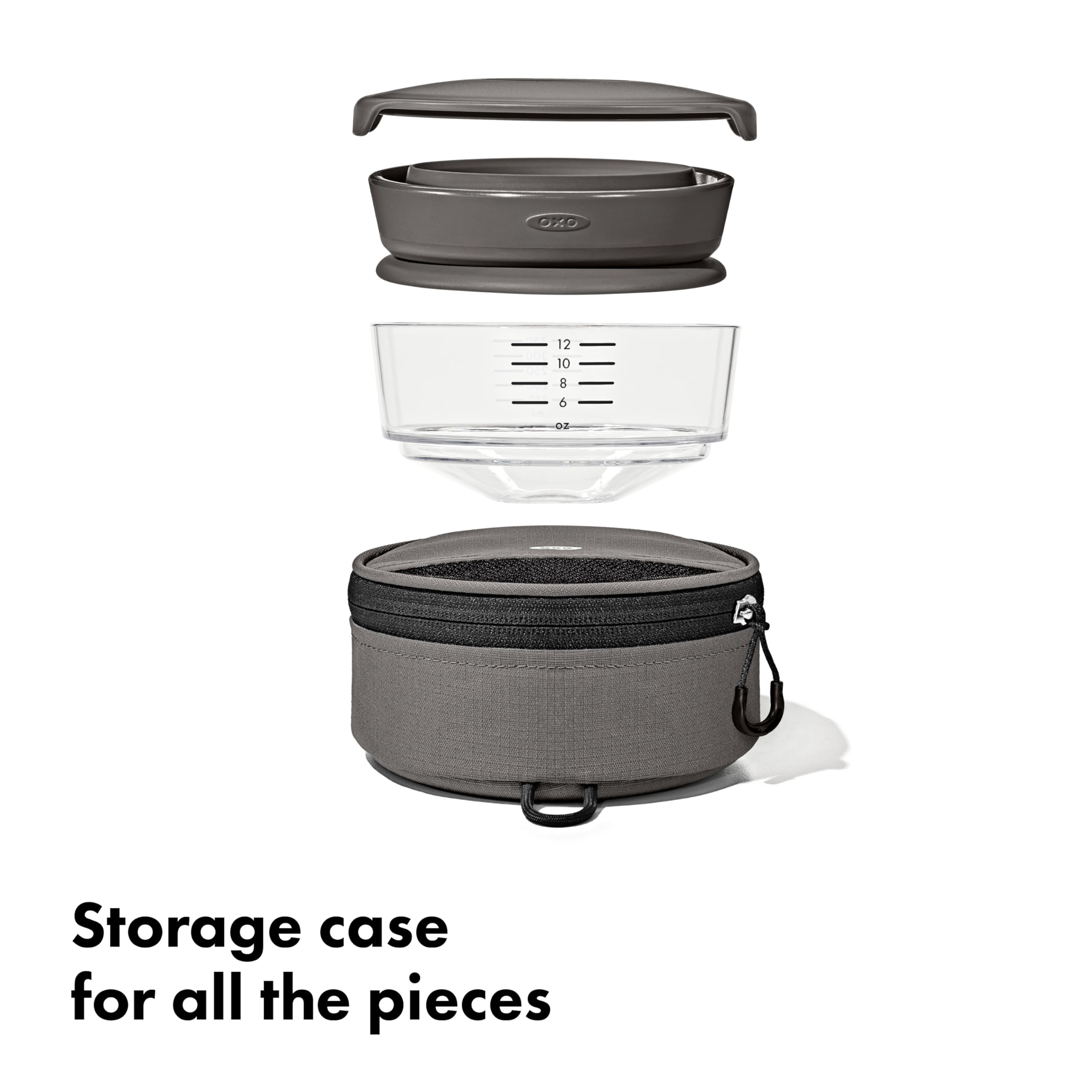 OXO Brew Collapsible Pour-Over Coffee Maker with Storage Case - Portable Drip Coffee Brewer for Travel, Camping & Office Use
