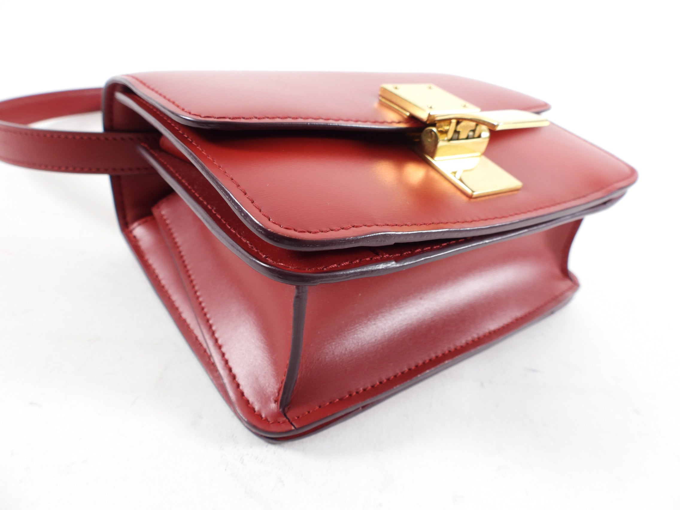 Celine Small Box Bag in Red Smooth Leather - Perfect for Everyday Use, Work & Special Occasions
