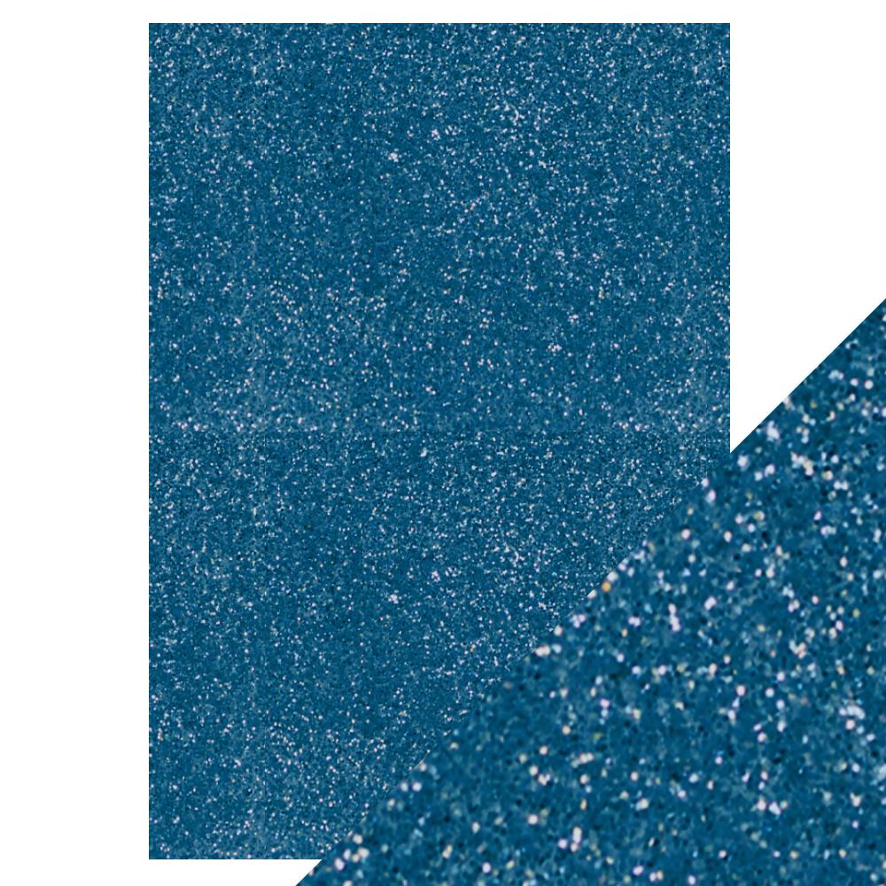 Premium Cobalt Blue Glitter Cardstock for DIY Crafts - A4 Size (5 Sheets/Pack) - Perfect for Scrapbooking, Greeting Cards, and Party Decorations