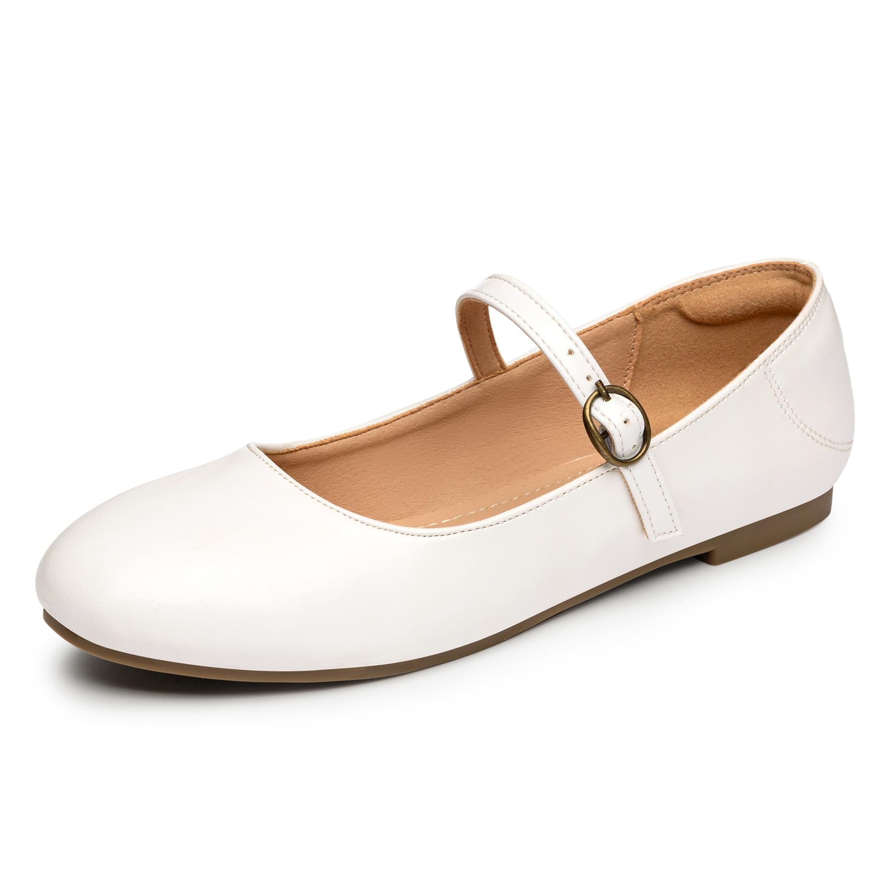 Rekayla Women's Mary Jane Flats - Comfortable Round Toe Slip-On Ballet Shoes for Work, Office & Dressy Occasions