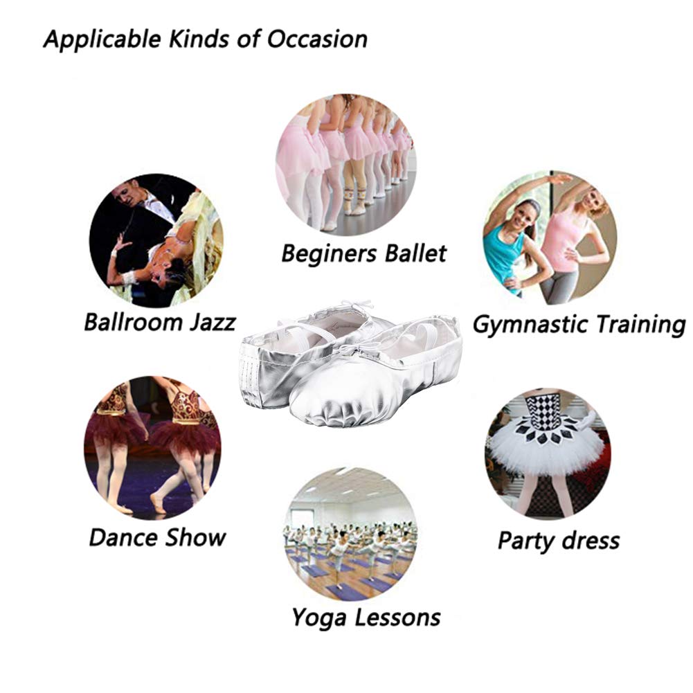 MSMAX Split Sole Ballet Shoes for Girls & Boys - Toddler, Little Kid & Big Kid Dance Slippers - Perfect for Ballet Class, Recitals & Dance Practice