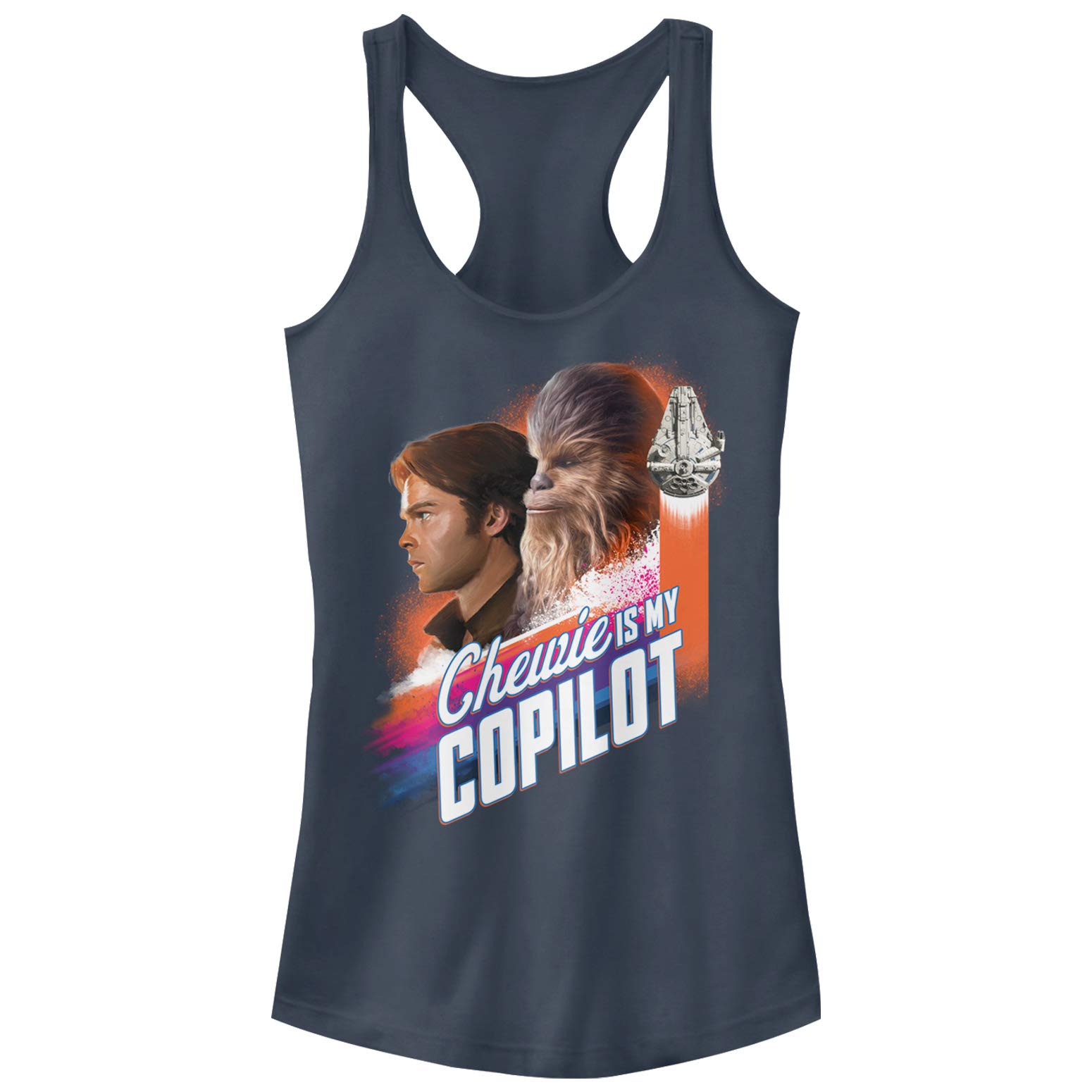 Star Wars Chewie is My Copilot Racerback Tank Top for Women - Junior's Solo Movie Inspired Workout & Casual Wear