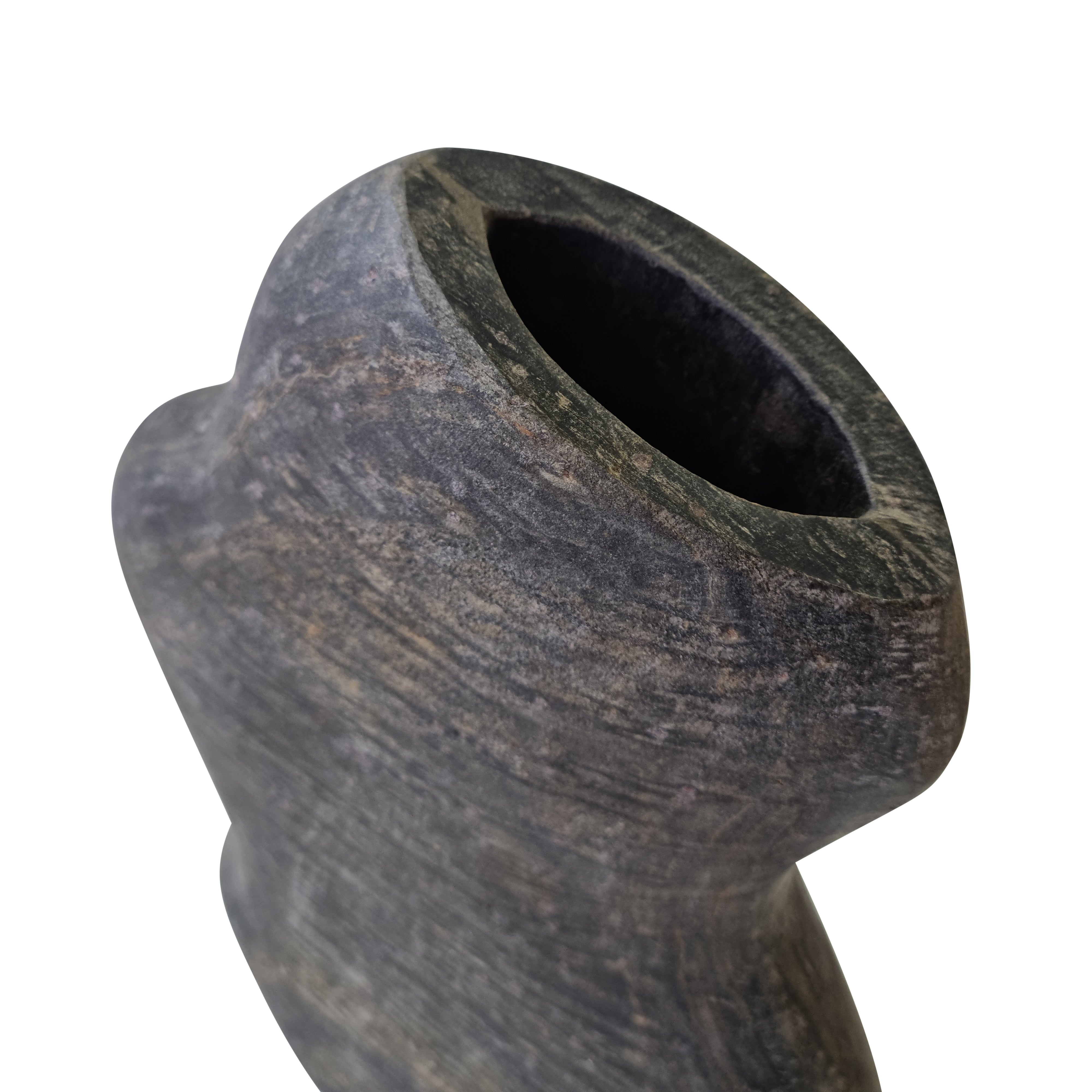 Dean Irregular Vase 25x7.5x30.5cm Slate - Modern Ceramic Home Decor for Living Room, Bedroom, Office & Wedding Centerpiece