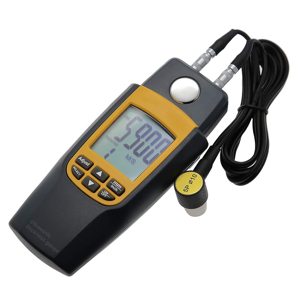 Professional Digital Ultrasonic Thickness Gauge Meter - 1.2~225mm (0.05-8.8inch) Range - High Precision Measuring Tool for Metal, Plastic & Pipes - Ideal for Industrial, Automotive & Construction Applications
