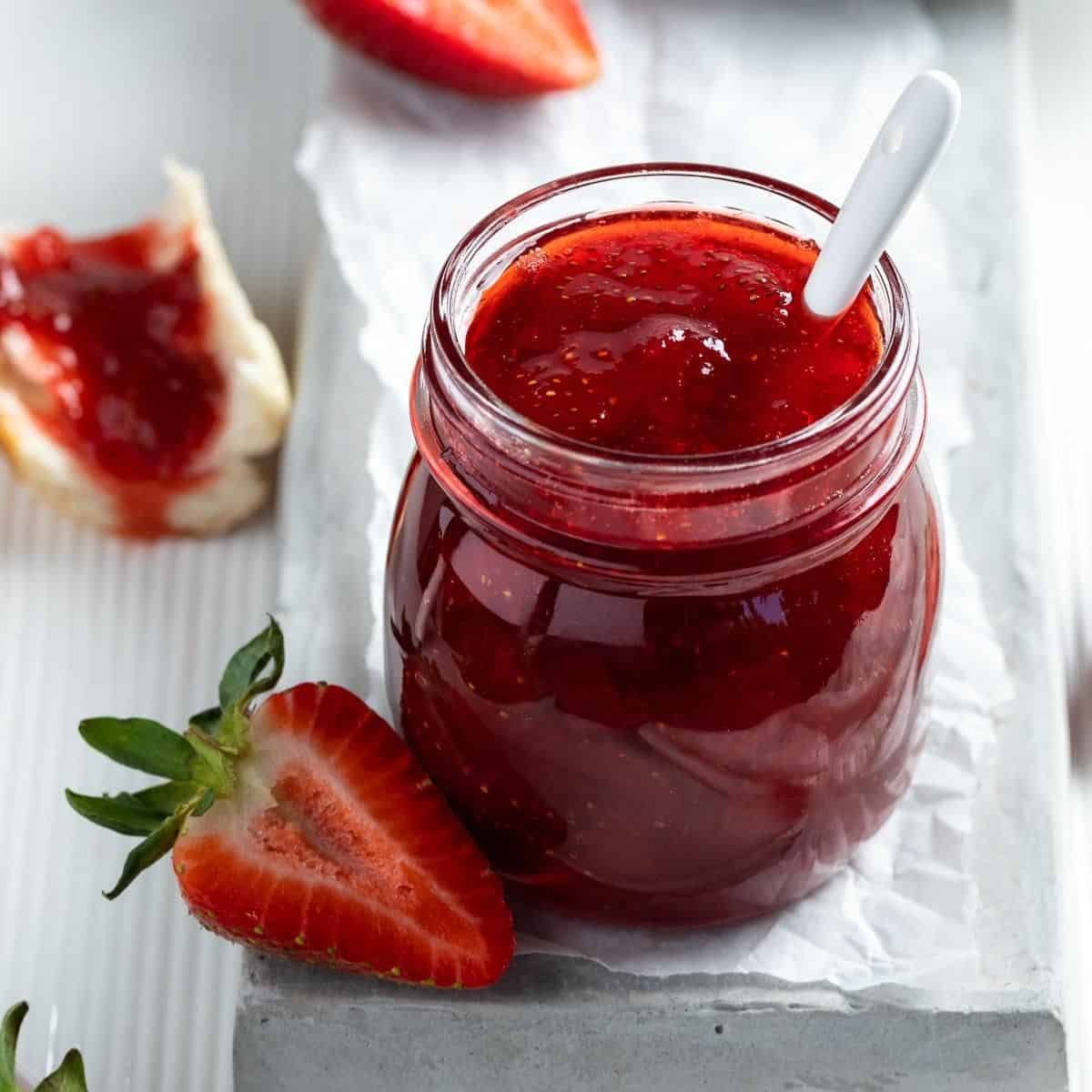 Premium Strawberry Jam by Sener - 1800g Glass Jar | All-Natural Fruit Spread for Breakfast, Baking & Desserts | Perfect for Toast, Pancakes & Yogurt Toppings