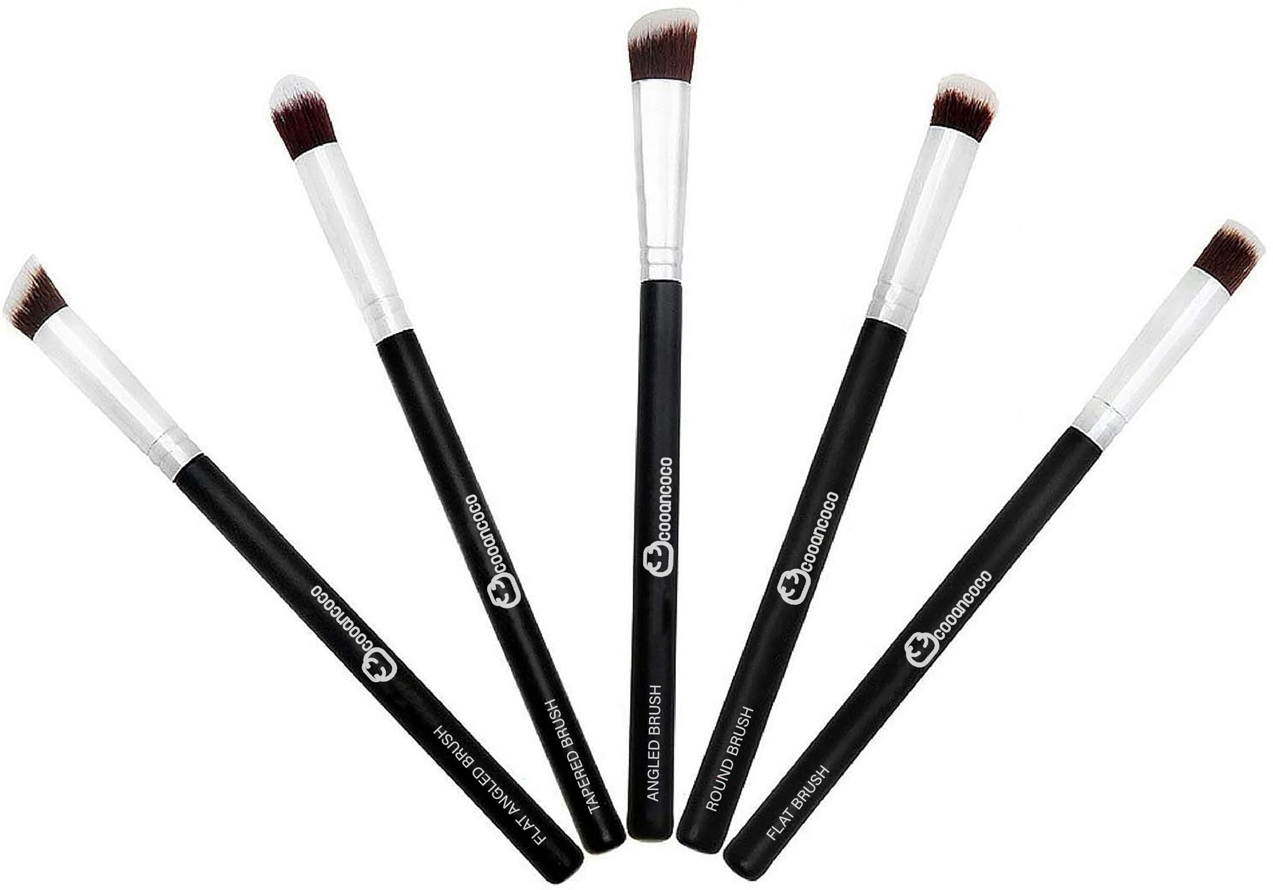 5-Piece Professional Makeup Brush Set - Eye Shadow, Foundation, Mascara & Blending Brushes for Flawless Makeup Application | Perfect for Daily Use, Travel & Professional Makeup Artists