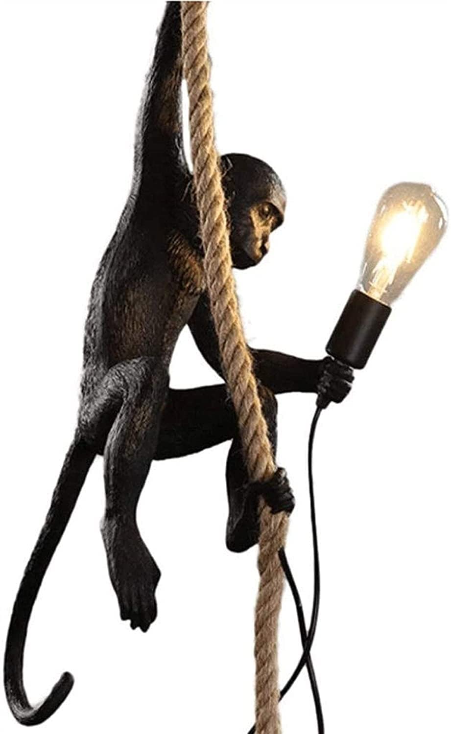 Vintage Industrial Edison Pendant Light - Tembac LOFT Resin Cafe Bar Hanging Chandelier with Hemp Rope - Perfect for Industrial Decor, Loft Lighting, Restaurant & Coffee Shop Ambiance
