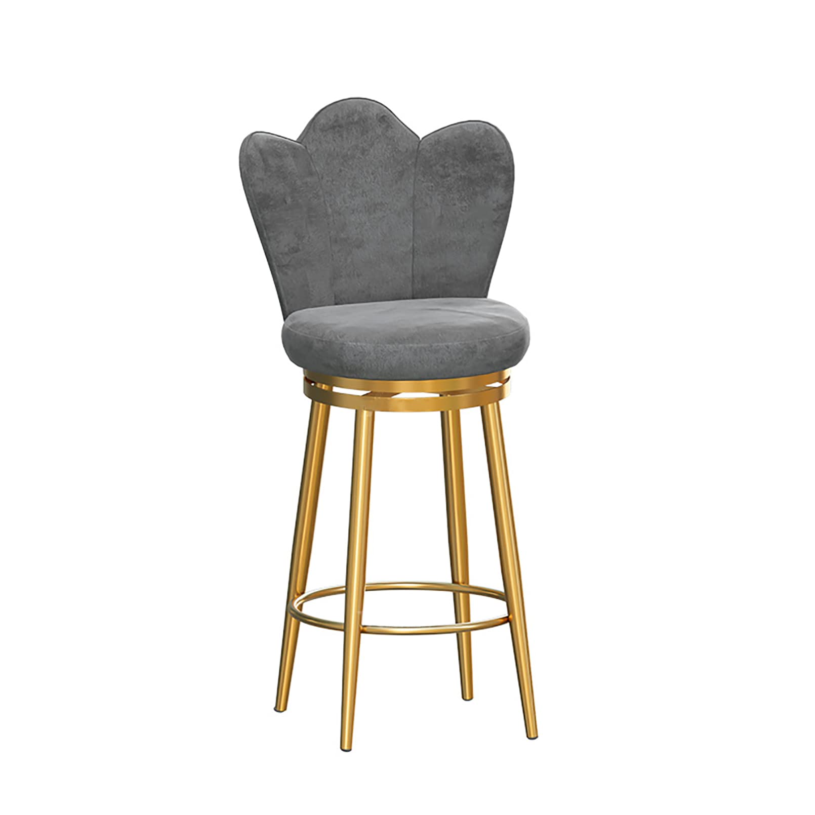 Adjustable Bar Stools Set of 1 or 2 - Modern Swivel Barstools with Back & Upholstered Seat - Counter Height Stool for Kitchen Island, Home Bar, Pub, Dining Room & Restaurant Use