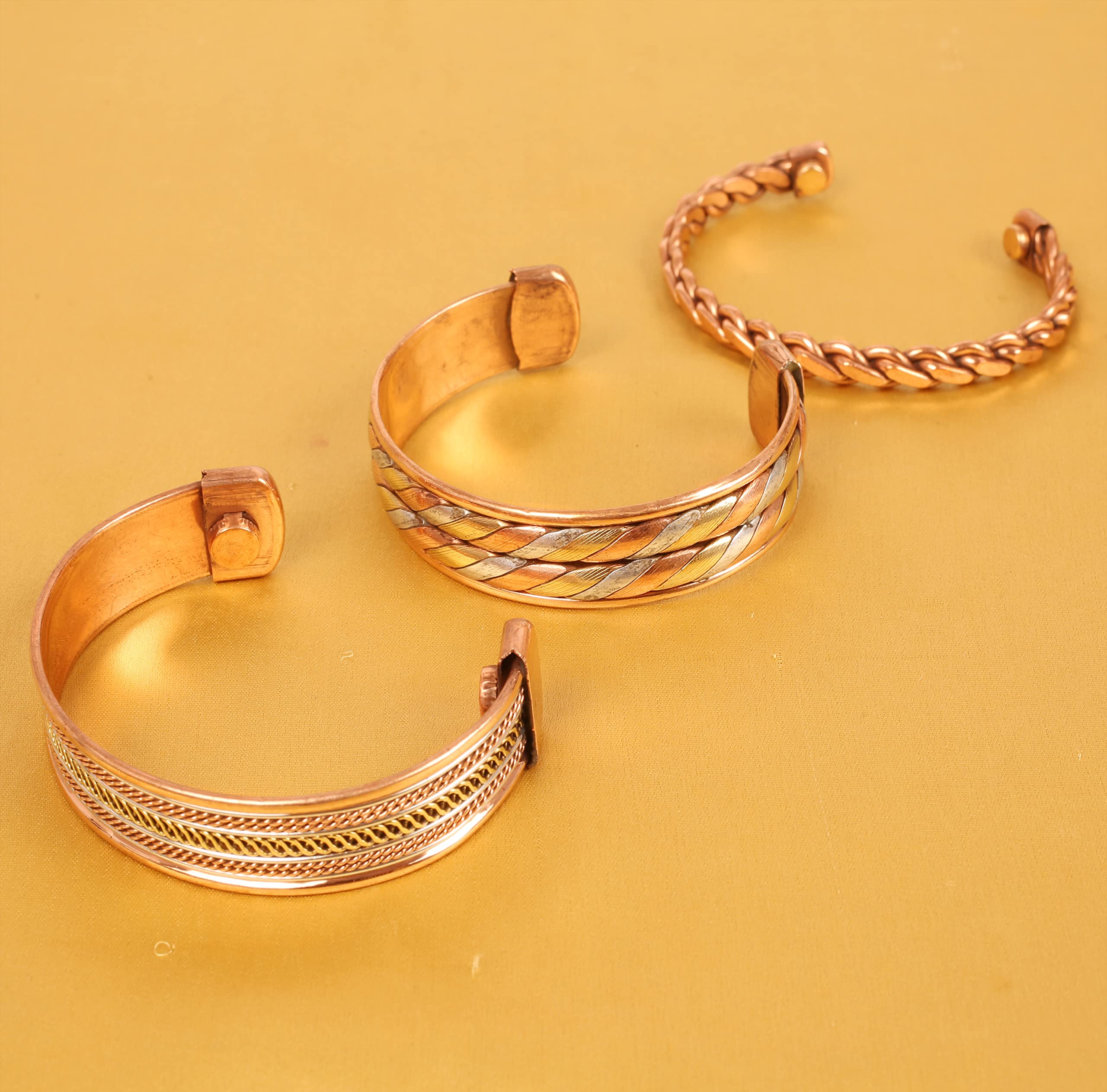 Touchstone Tibetan Style Copper Bracelet - Hand Forged Solid High Gauge Copper Cuff for Women & Men - Multiple Design Options - Perfect for Yoga, Meditation & Spiritual Healing Jewelry