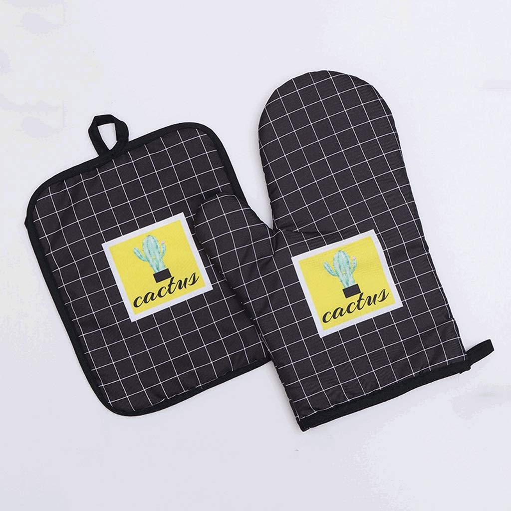 2 Pcs Heat-Resistant Cactus Oven Gloves for Baking, Grilling & Cooking - High-Temperature Insulated Microwave & Kitchen Gloves with Non-Slip Grip - Perfect for BBQ, Baking, and Handling Hot Dishes