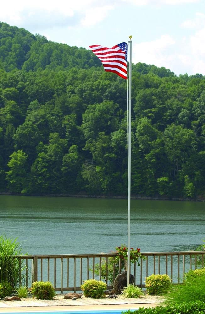 16' Residential In-Ground Flag Pole - Heavy Duty Rustproof for Homes, Gardens & Patriotic Displays | Perfect for American Flag Display, Yard Decor & Outdoor Events