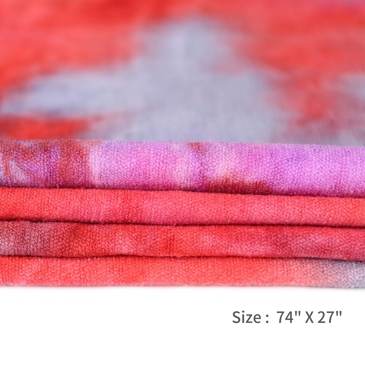 DREAM SLIM Non-Slip Yoga Towel for Hot Yoga - Grip, Foldable & Skidless Workout Towel in Multicolor (Red) | Perfect for Bikram, Pilates & Gym Sessions