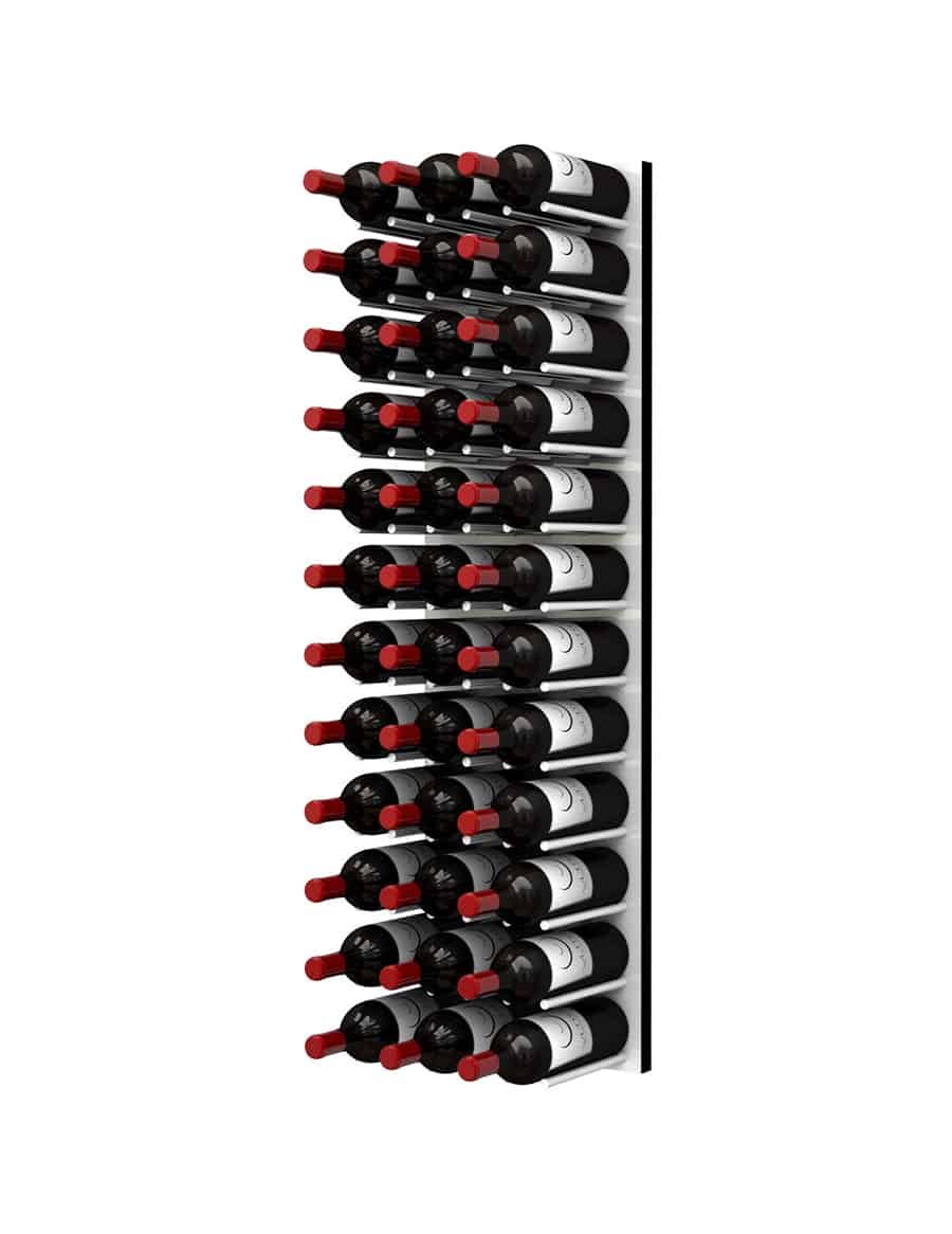 Fusion Wine Wall (Cork Forward) - 4 Foot White Acrylic Wine Display Rack for Home Bar, Restaurant & Wine Cellar Organization | Modern Wine Storage Solution