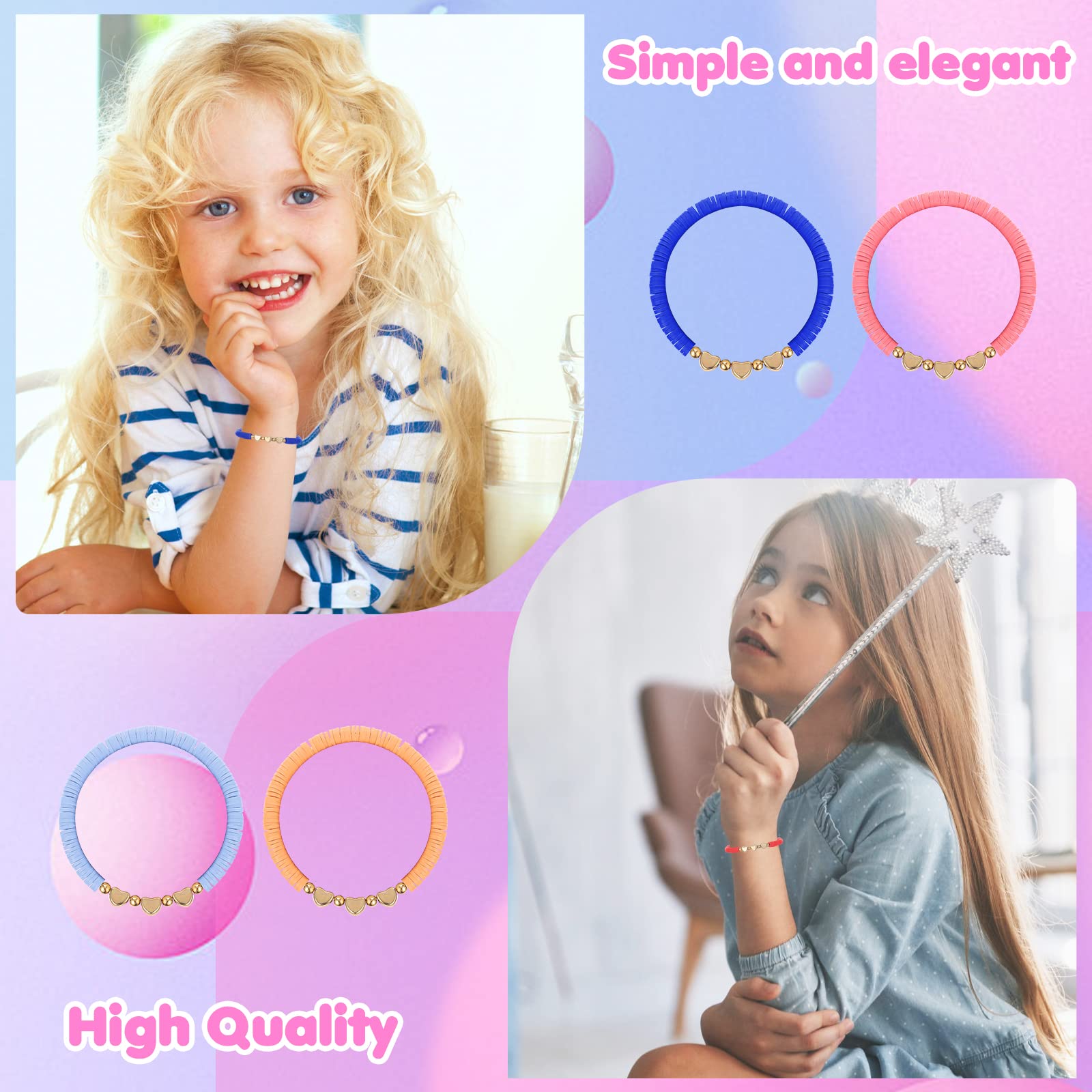 12-Pack Thinp Friendship Bracelets for Kids & Adults - Adjustable Flat Beads with Letters, Hearts & Evil Eye Designs | Cute Inspirational Jewelry for Girls, Women & Men | Perfect for Parties, Gifts & Everyday Wear