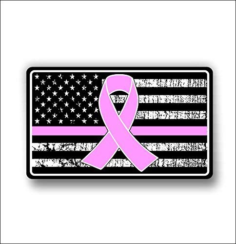 Cancer Support American Flag Car Stickers - Waterproof Vinyl Decals for Car Body, Bumper, Door & Window - 5 Inch Patriotic Car Accessories - Perfect for Awareness Ribbons, Fundraising Events & Car Decor