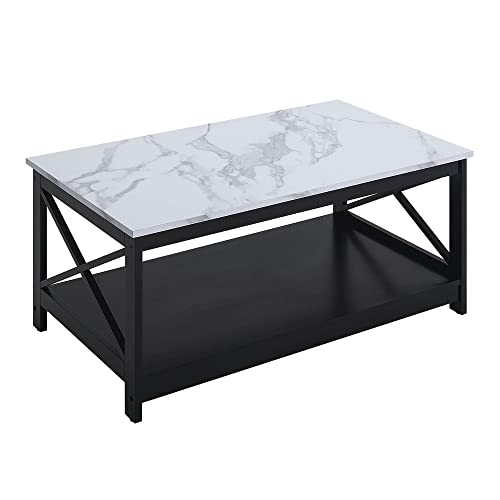 White Faux Marble/Black