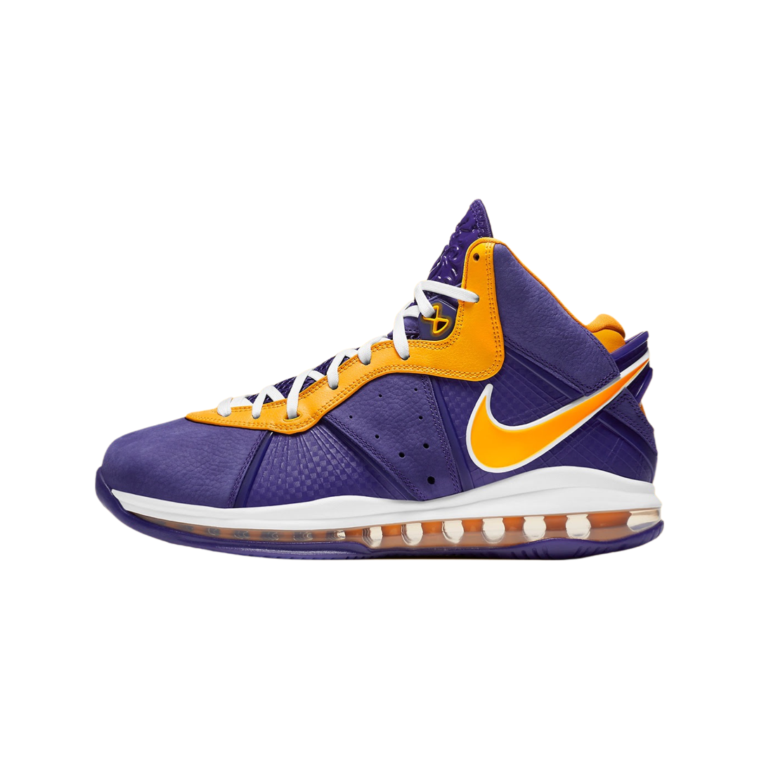 Nike LeBron VIII QS Basketball Shoes - Lakers Court Purple & University Gold - Perfect for NBA Games, Streetwear & Sneaker Collectors