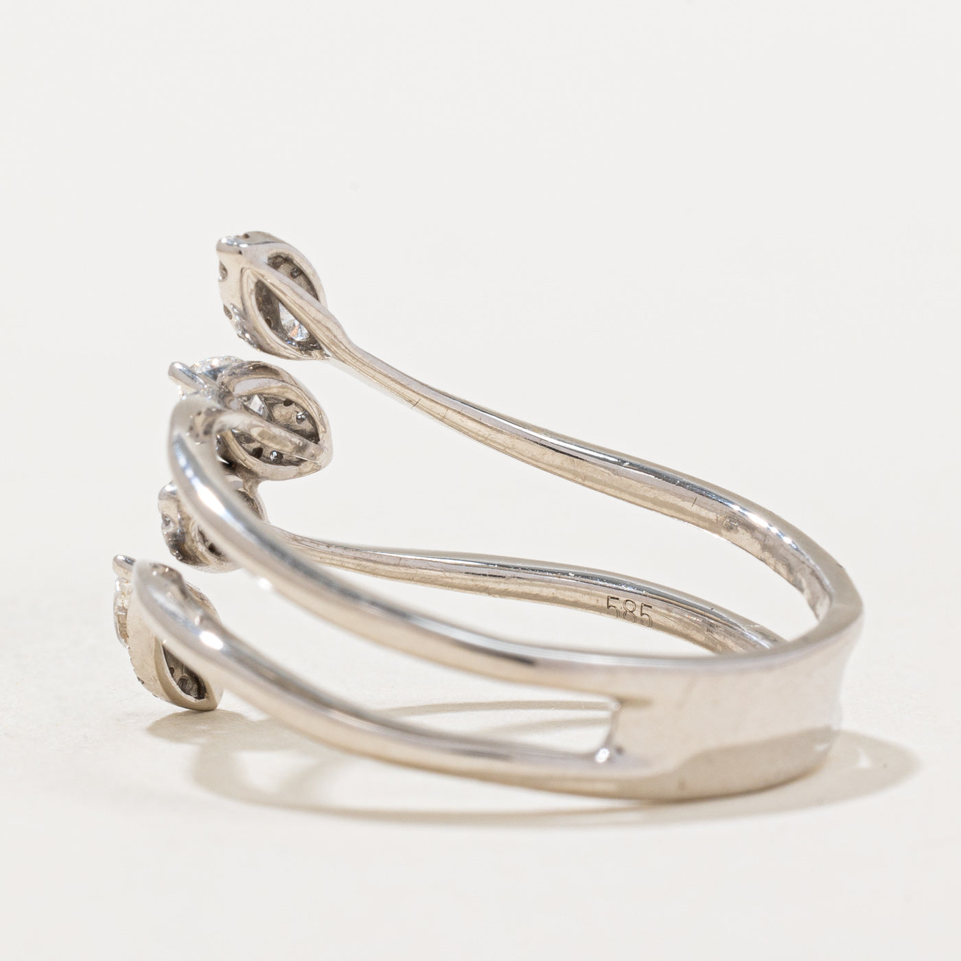 Elegant 0.83ctw Diamond Cocktail Wrap Ring - Size 11 | Perfect for Evening Parties, Weddings & Special Occasions