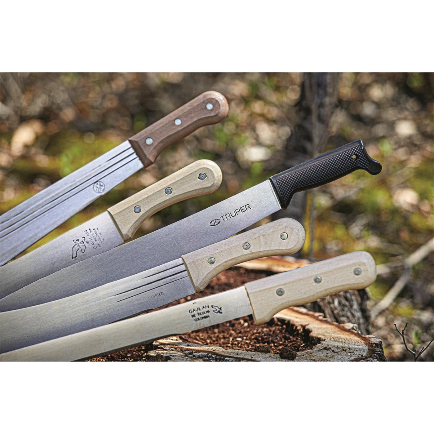 5 Pack Colombian Military Assorted Machete Knives - Heavy Duty Survival Tools for Camping, Hunting & Outdoor Adventures