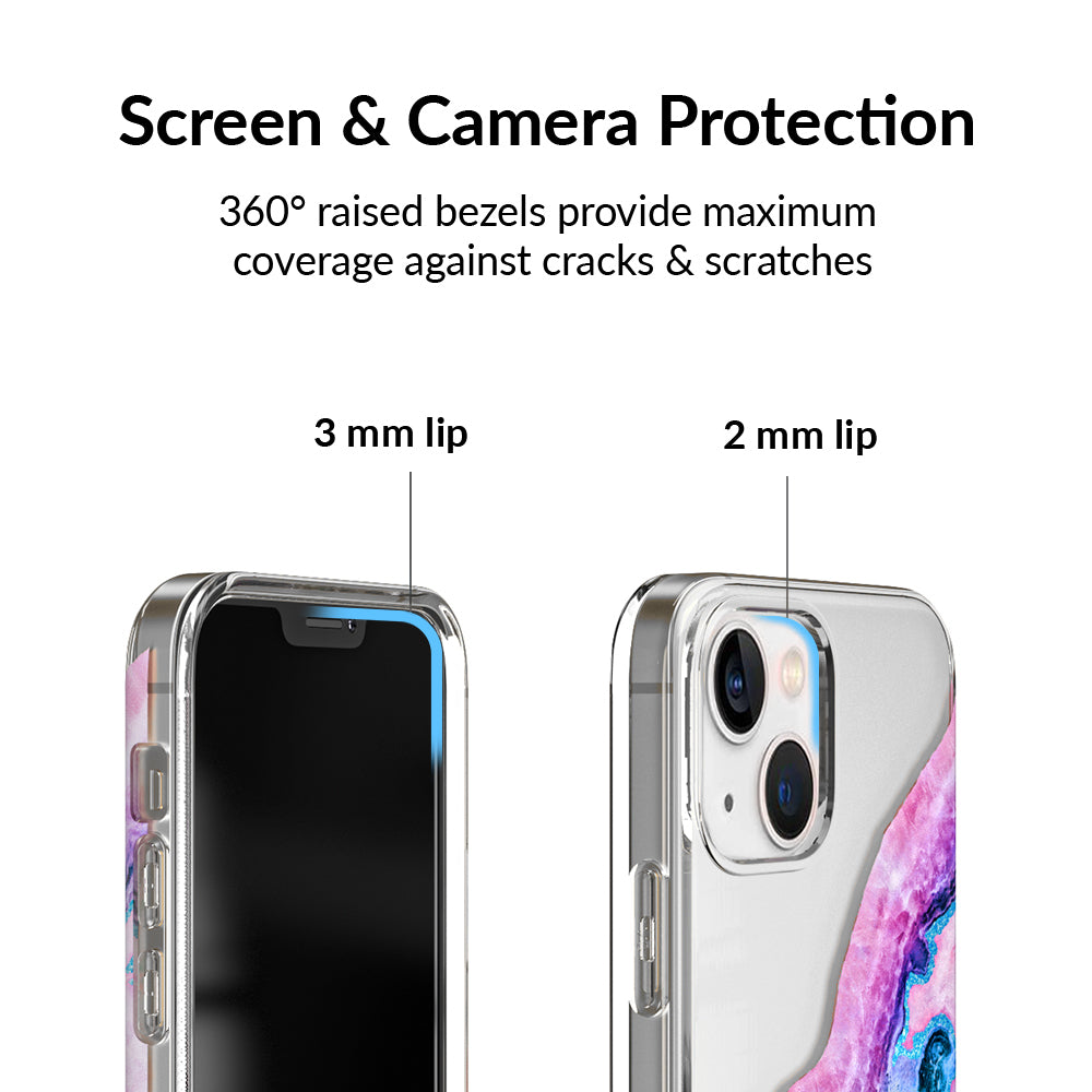 Geode Glitter Clear iPhone Case - Shatterproof Protective Cover with Crystal Design for iPhone 14/13/12/11 Pro Max - Perfect for Everyday Use & Special Occasions