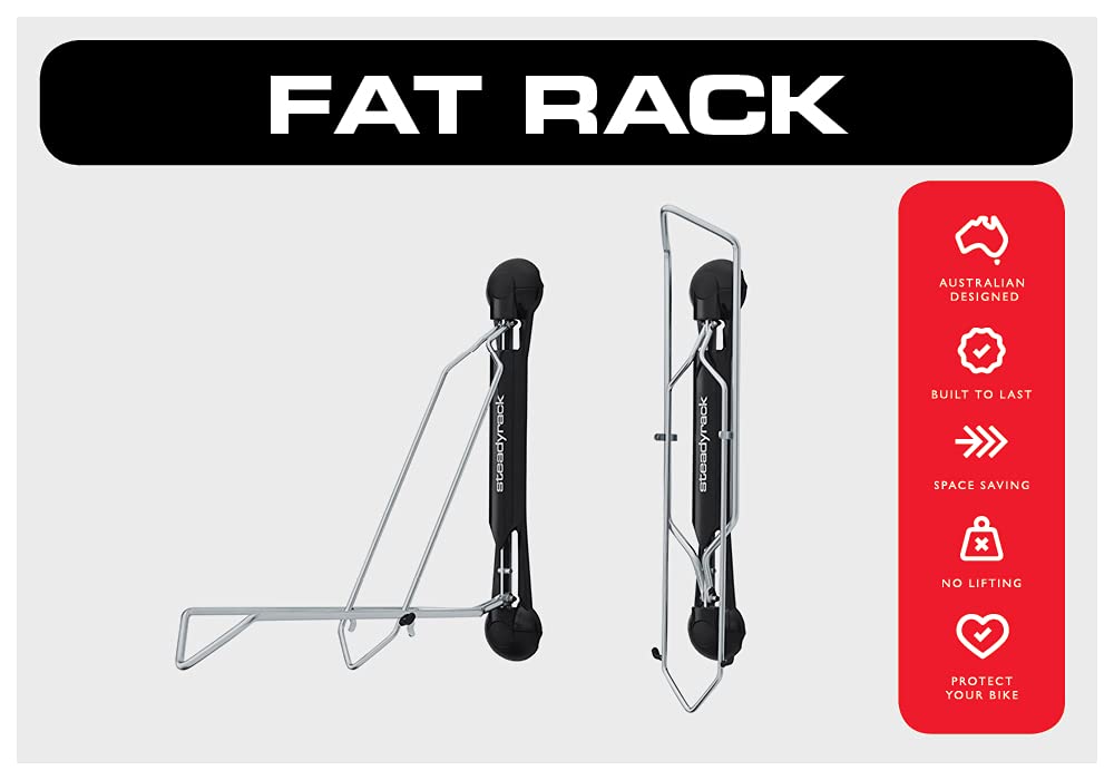 Steadyrack Bike Racks - Fat Rack - Wall Mounted Bike Storage Solution for Home, Garage, or Bike Park - Perfect for Mountain Bikes, Road Bikes, and E-Bikes - Space Saving Vertical Bike Holder for Indoor and Outdoor Use