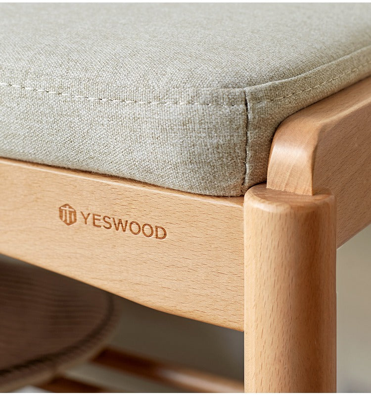 Solid Wood Shoe Storage Bench - Beech, Cherry, Walnut & Oak - Entryway Organizer for Home & Closet Storage
