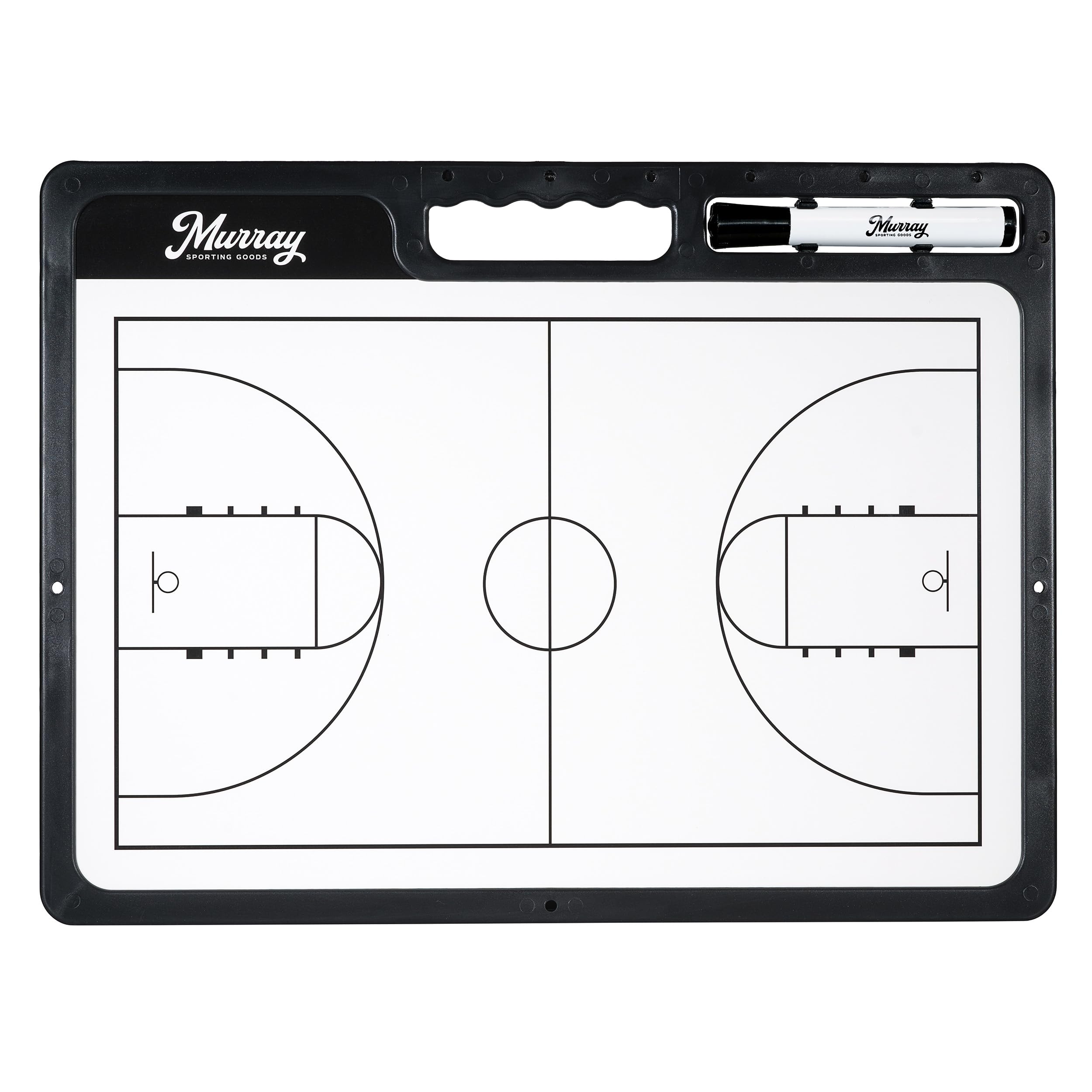 Premium Double-Sided Basketball Coaches Clipboard with Dry Erase Marker - Murray Sporting Goods Whiteboard for Game Strategies & Practice Drills | Perfect for Coaches, Trainers & Players On and Off the Court