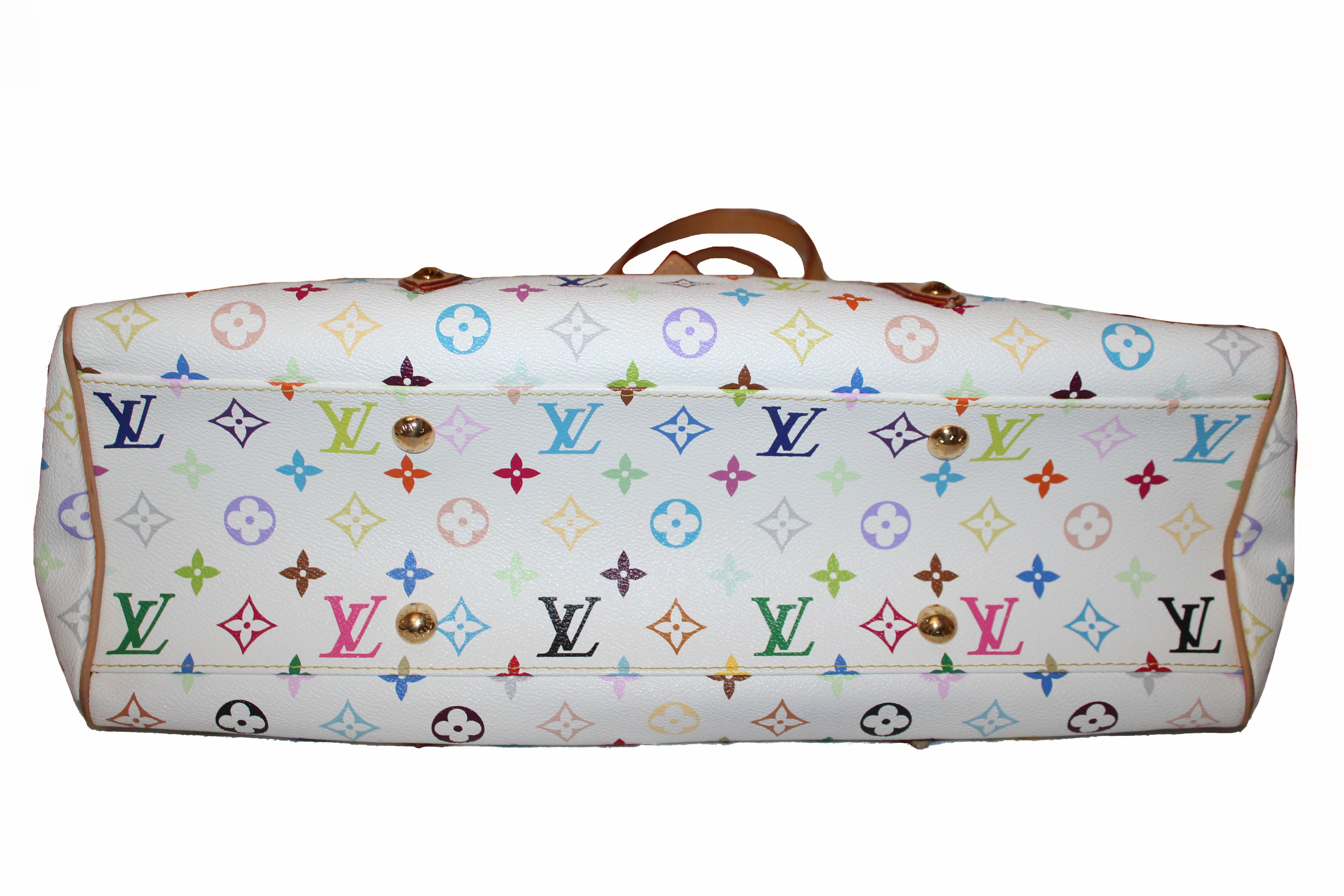 Authentic Louis Vuitton White Multicolore Monogram Aurelia GM Tote Bag - Luxury Designer Handbag for Women, Perfect for Work, Travel & Everyday Use