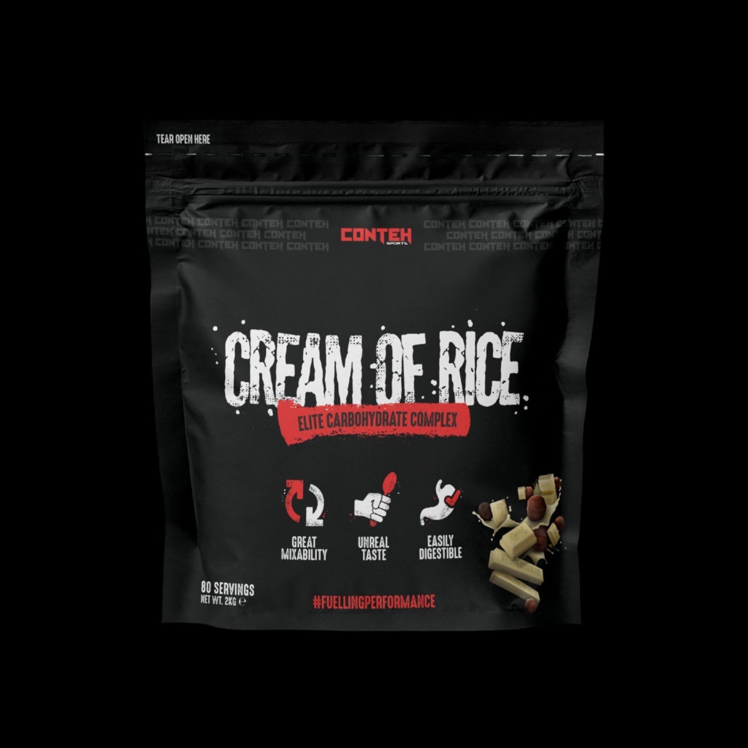 Conteh Sports Cream of Rice - 2kg (4.4 lbs) Gluten-Free Instant Rice Cereal for Athletes & Fitness - Perfect for Pre-Workout, Post-Workout & Breakfast