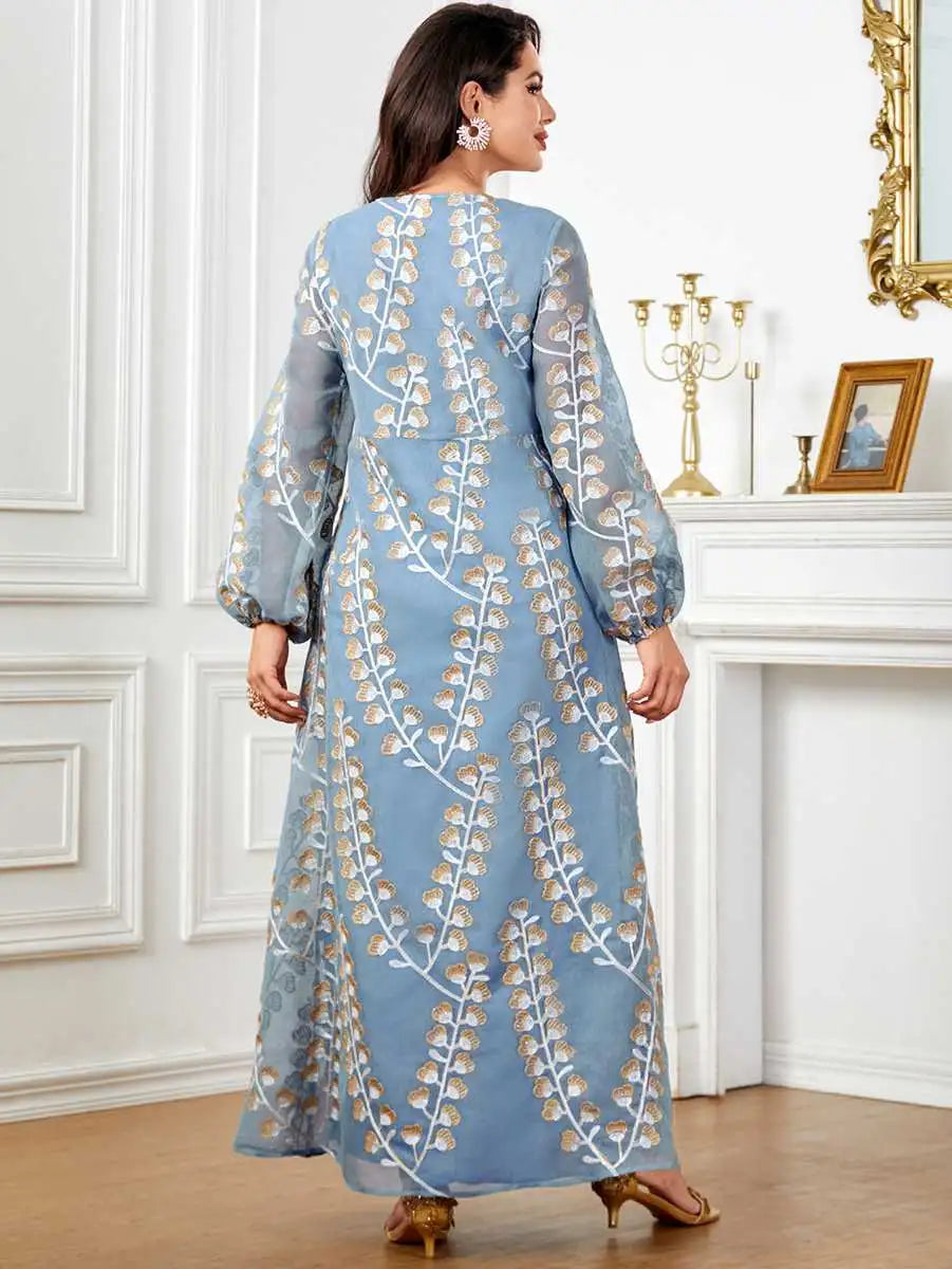 Elegant Embroidered Eid Caftan Dress for Women - Perfect for Weddings, Parties & Special Occasions | Breathable Fabric & Flowy Design for Comfortable Celebrations