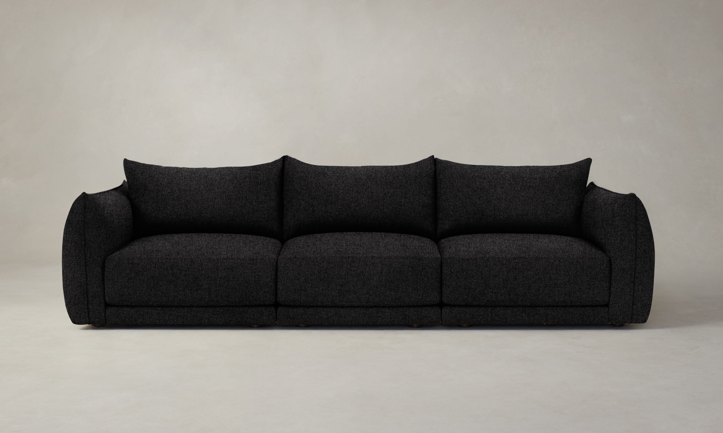 The Jones Modular Sofa - Italian Brushed Wool Pepper Fabric Sectional Couch for Living Room, Lounge & Home Theater Comfortable Seating
