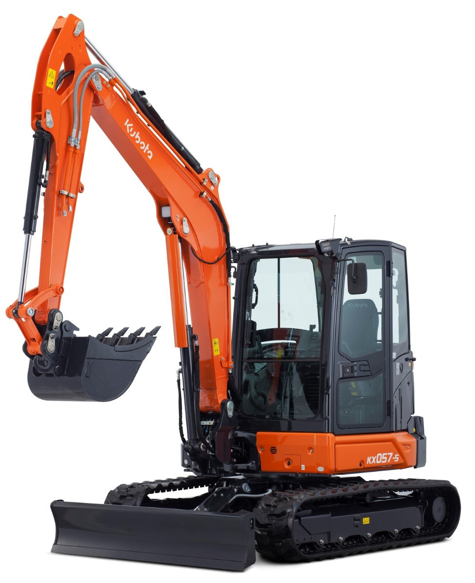 Kubota KX057-5 Compact Excavator - Mini Digger for Construction, Landscaping & Farm Use | Hydraulic Excavation Machine for Tight Spaces & DIY Projects