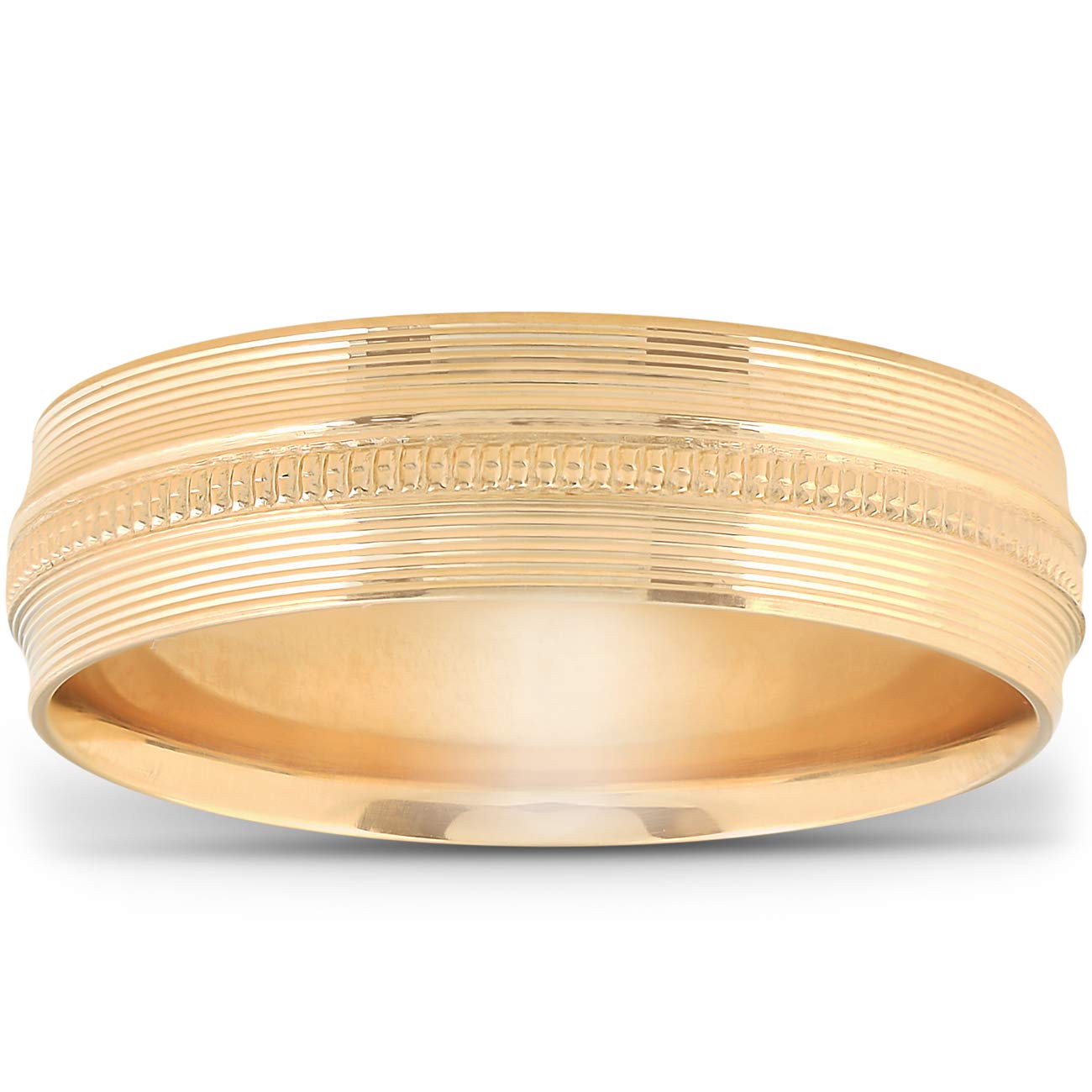 Handcrafted Men's Wedding Band - Polished White, Yellow & Rose Gold Rings for Engagement, Anniversary & Special Occasions