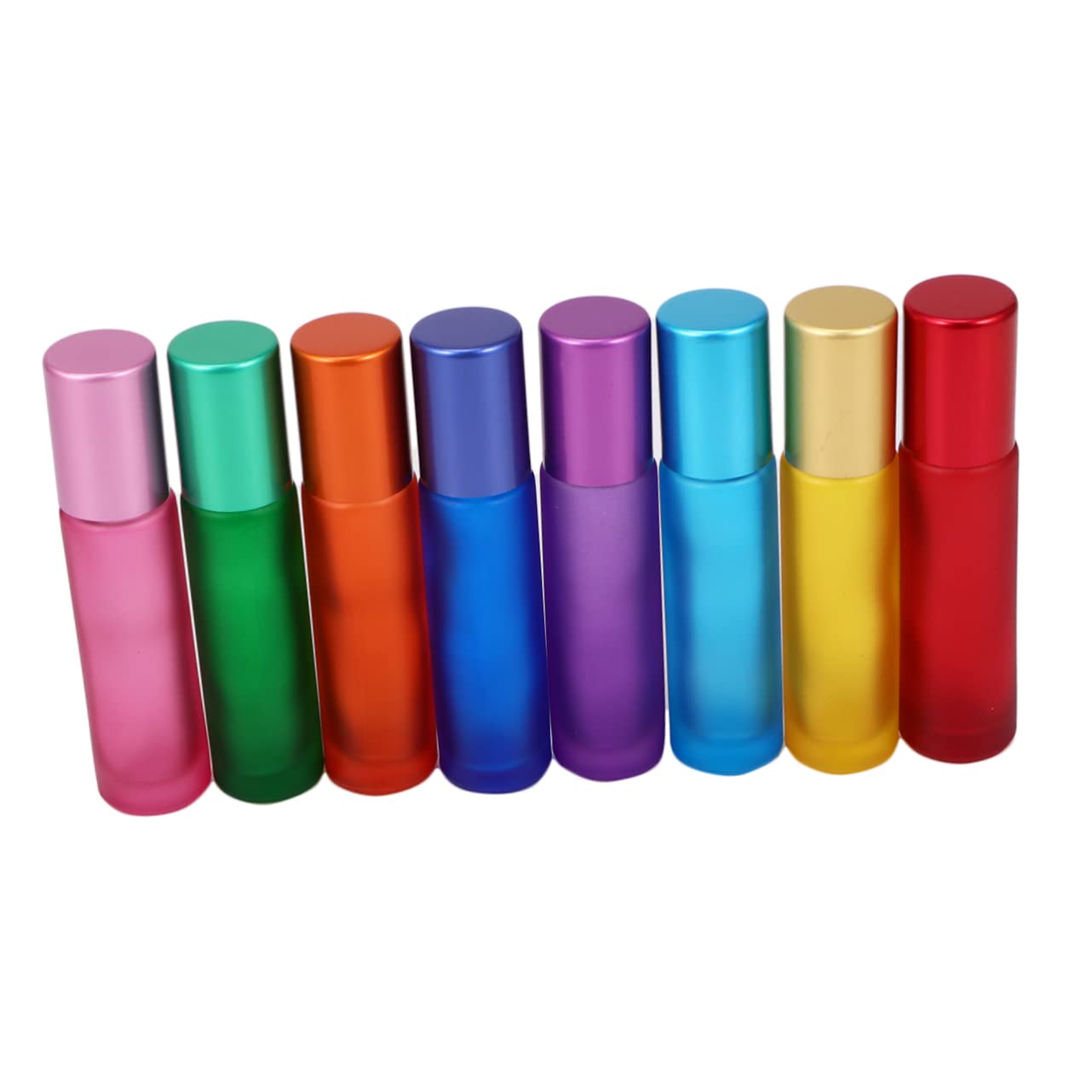 Mobestech 8-Piece Travel Bottle Set - 10ml Empty Roller Bottles with Glass Steel Beads for Toiletries & Essential Oils - Leak-Proof Compact Storage - Perfect for Air Travel, Gym, Camping & Daily Use