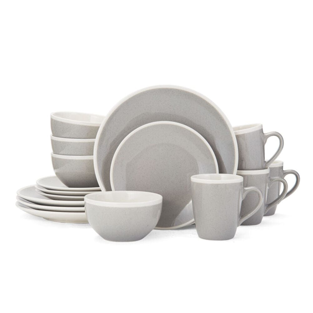 Melanie Gray 32-Piece Dinnerware Set - Service for 8 - Elegant Porcelain Plates, Bowls & Mugs - Perfect for Family Dinners, Entertaining Guests & Holiday Gatherings