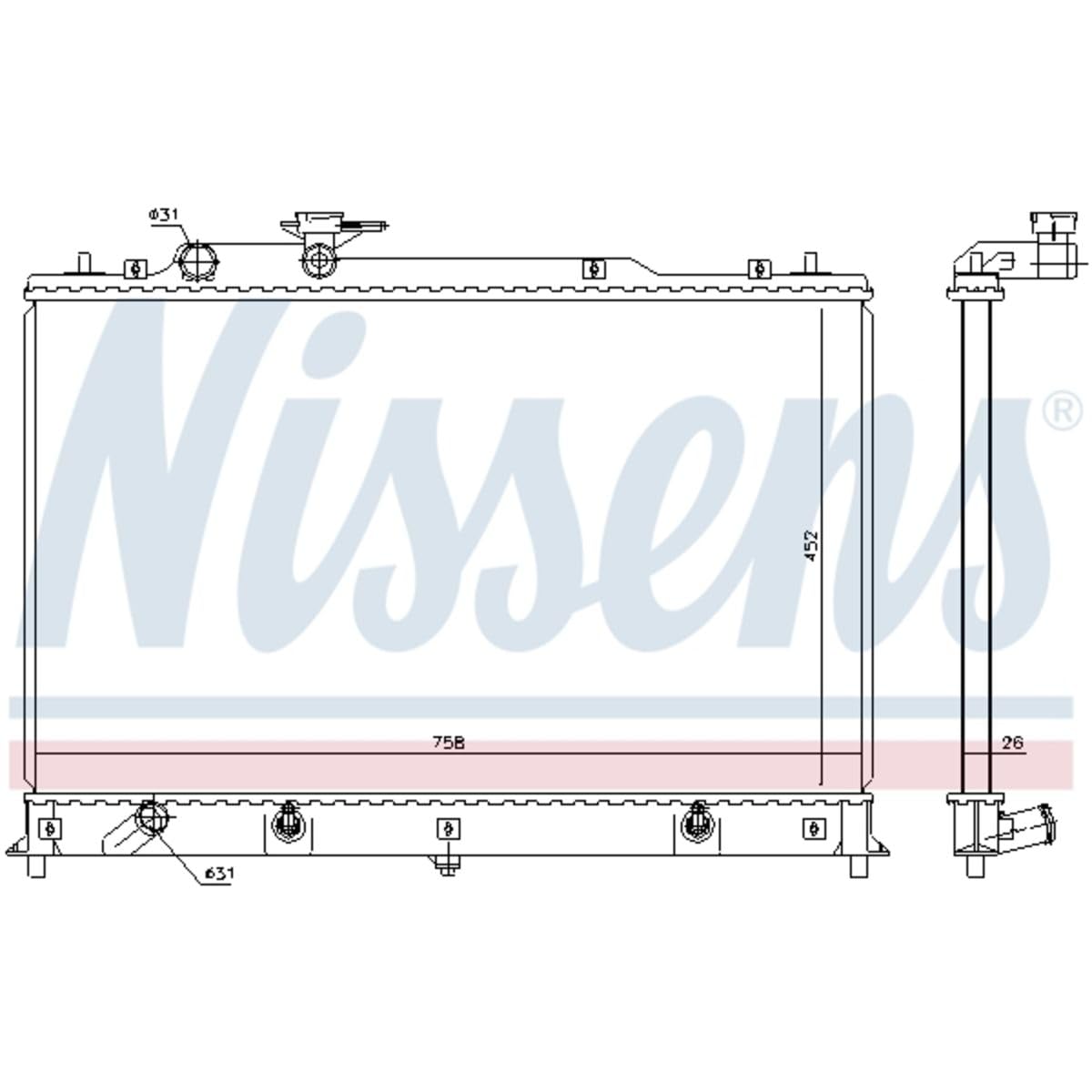 Nissens 68524 Radiator for Car & Truck Replacement - High-Performance Cooling System Part | Perfect for Daily Commute, Off-Road & Heavy-Duty Use