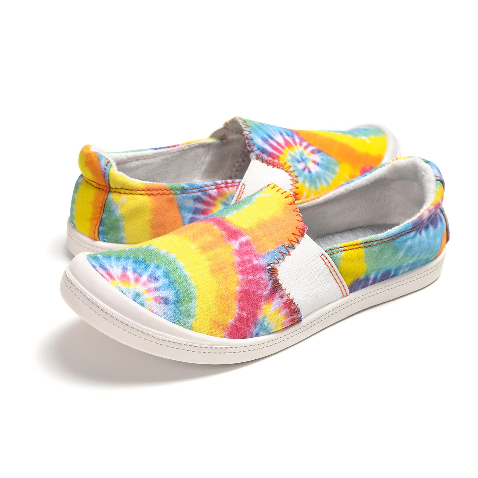 **FunkyMonkey Women's Comfortable Low Top Canvas Slip-On Sneakers - Classic Casual Walking Shoes for Everyday Wear, Travel & Errands**