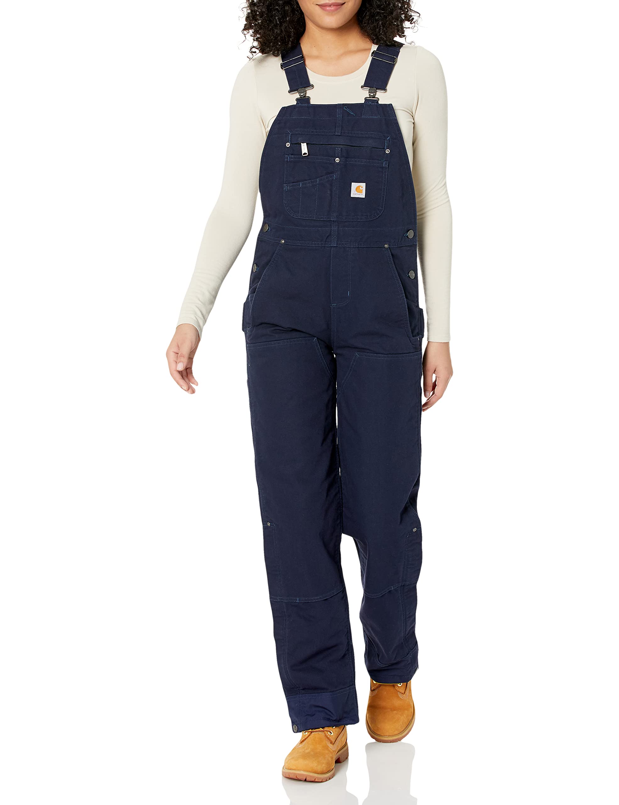 Carhartt Women's Relaxed Fit Washed Duck Insulated Bib Overalls - Durable Workwear for Cold Weather & Outdoor Activities