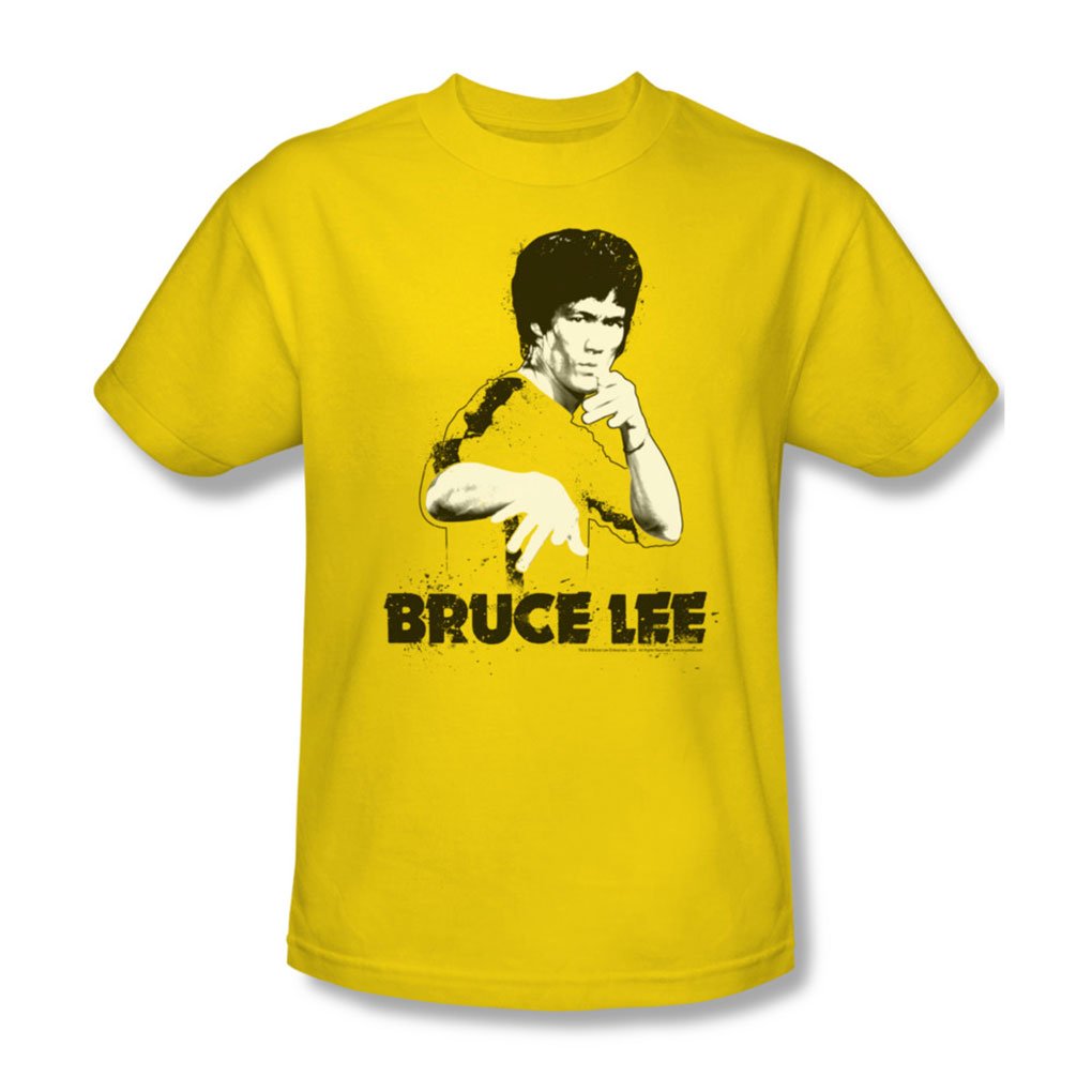 Bruce Lee Yellow Splatter Suit T-Shirt for Men - Large Size, Vibrant Yellow Color | Perfect for Martial Arts Fans, Cosplay, and Casual Streetwear