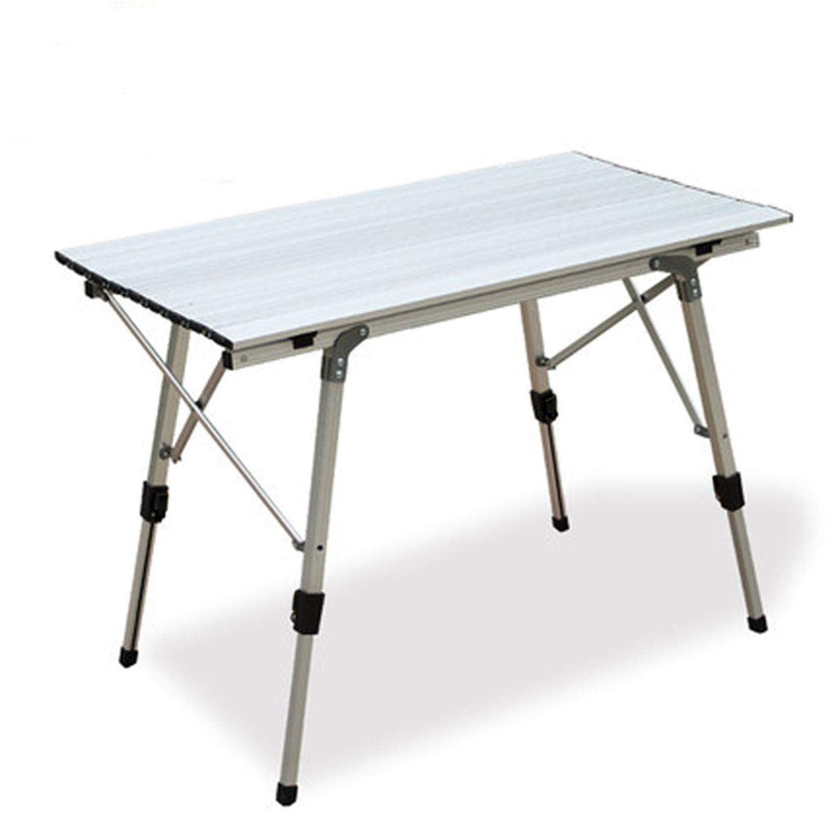 Adjustable Height Aluminum Folding Table - Portable Camping Table with Adjustable Legs & Carrying Bag for Beach, Tailgating, Parties & Outdoor Adventures | Perfect for Picnics, Backyard BBQs & RV Trips